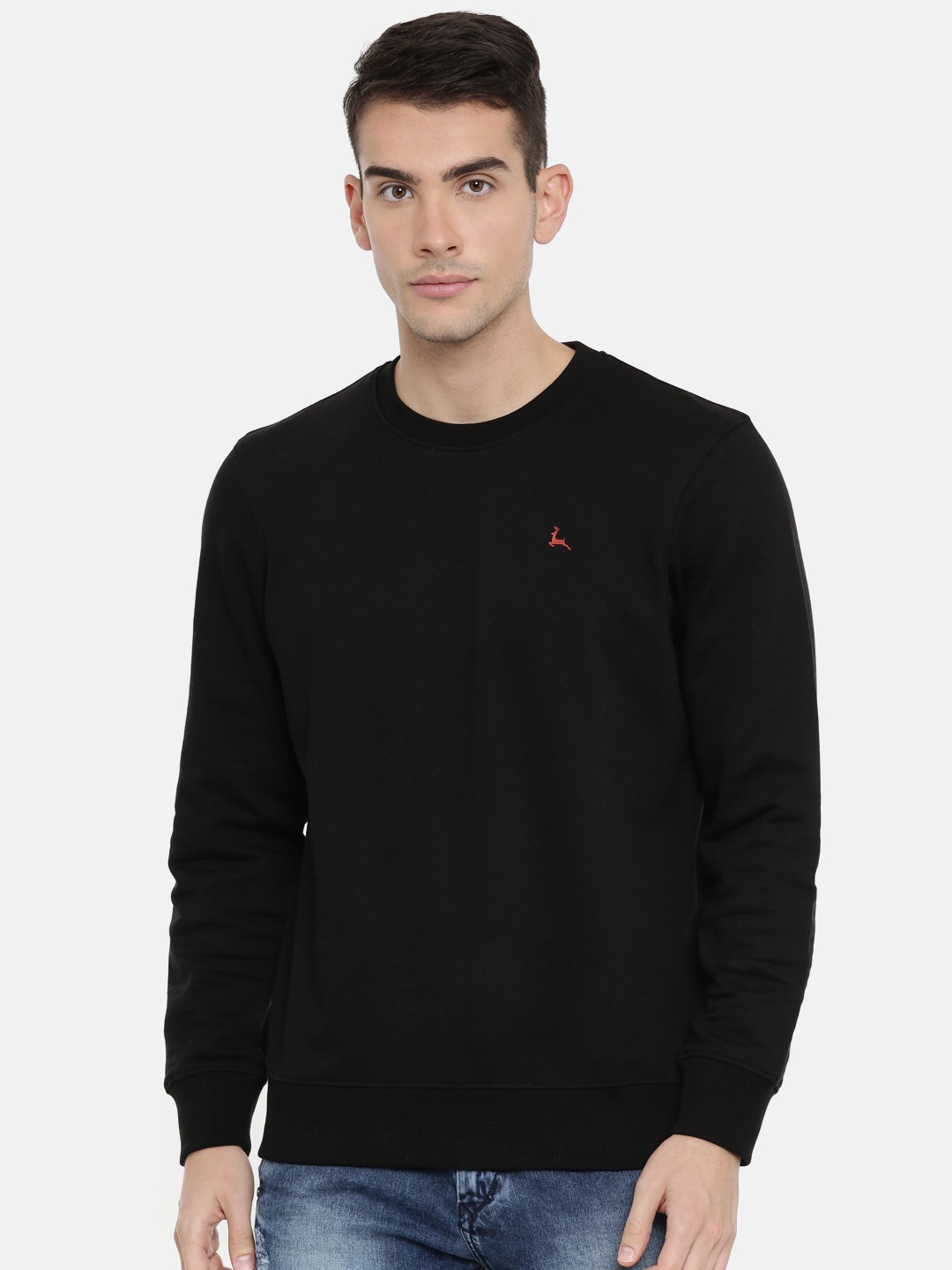 

Parx Men Black Solid Pullover Sweatshirt