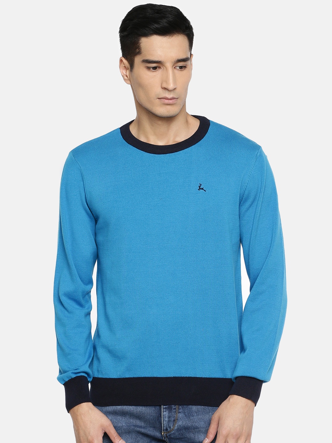 

Parx Men Blue Solid Sweater