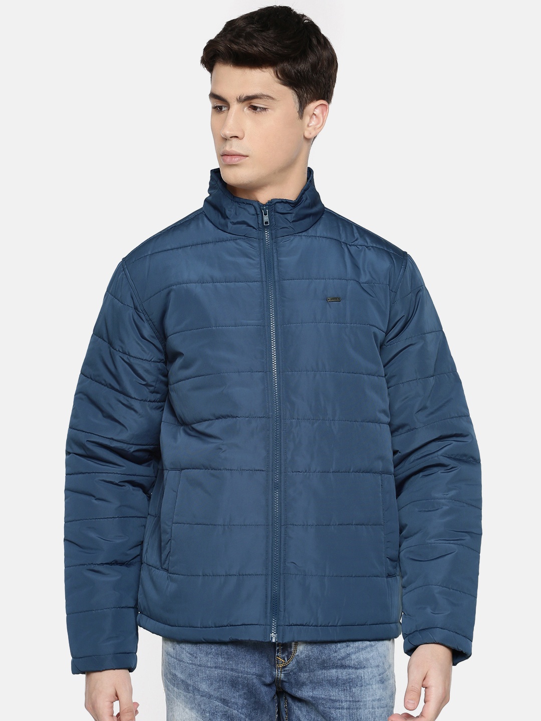 

Parx Men Blue Solid Padded Jacket