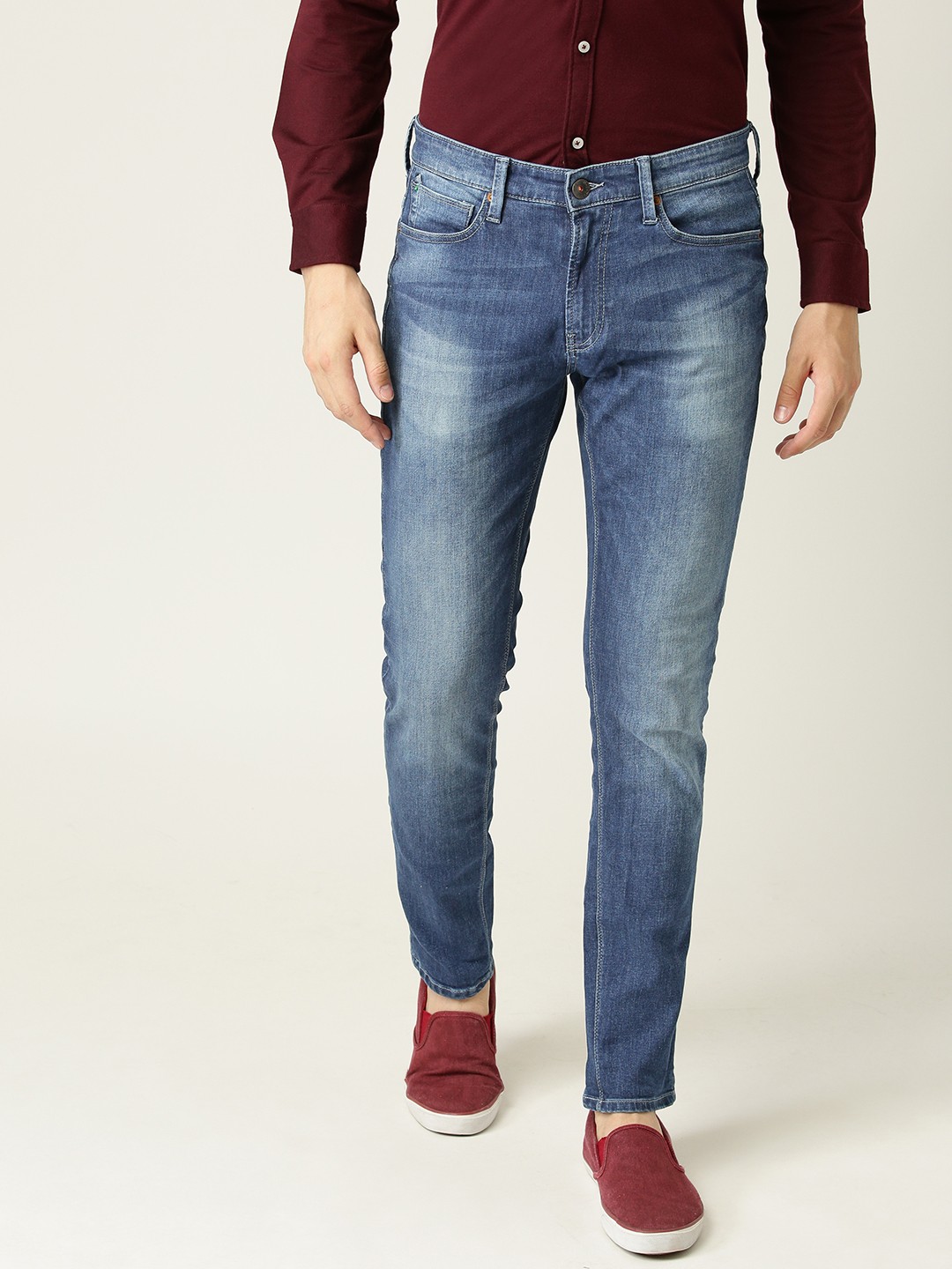 

United Colors of Benetton Men Blue Skinny Fit Mid-Rise Clean Look Stretchable Jeans
