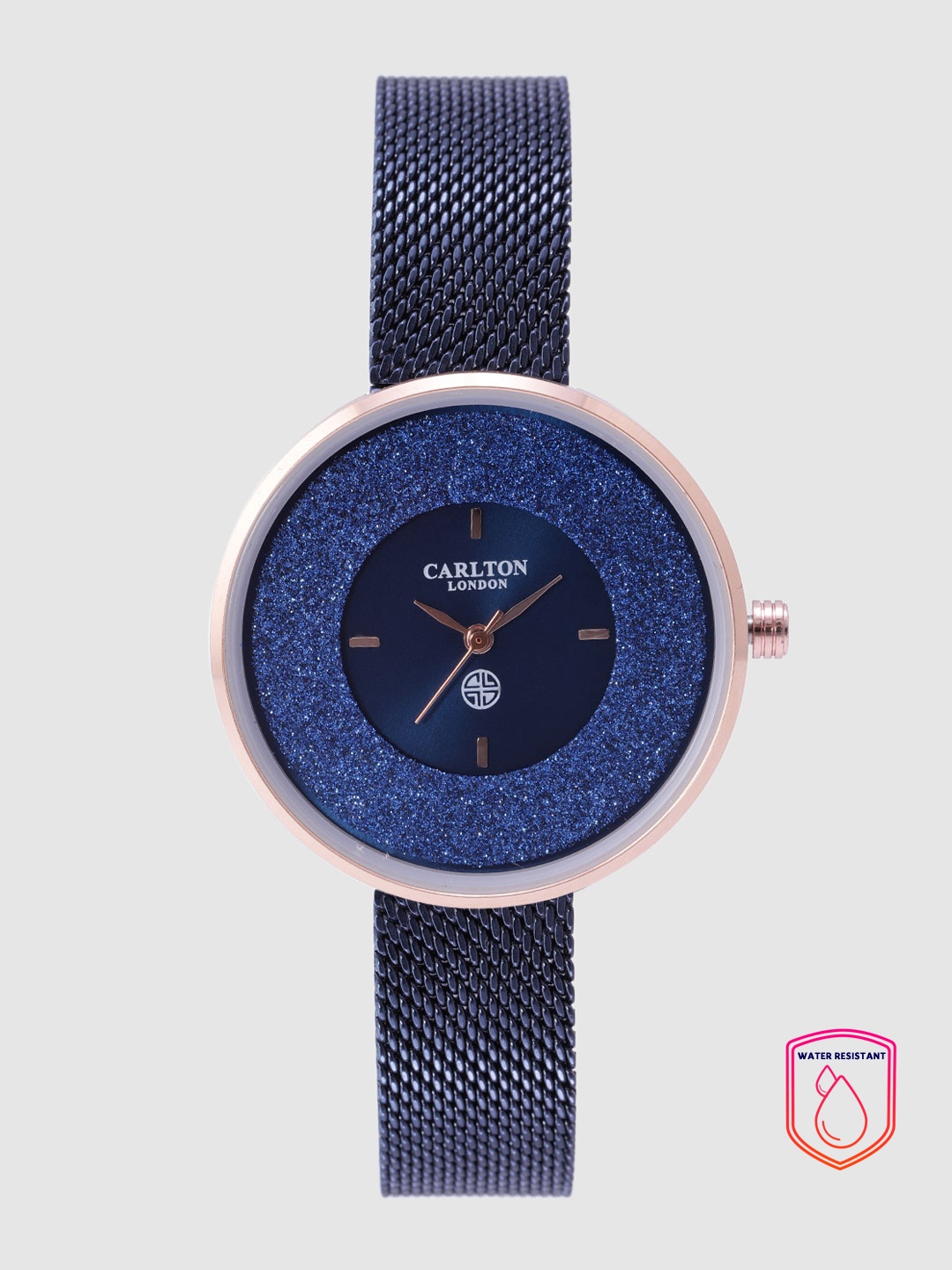 

Carlton London Women Navy Shimmer Analogue Watch CL021RBLB, Navy blue