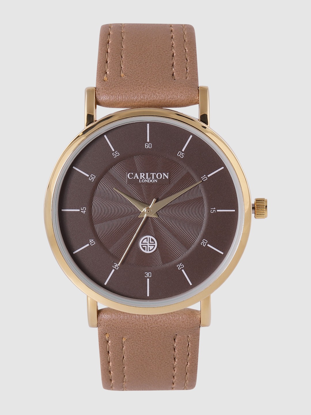 

Carlton London Men Coffee Brown Textured Analogue Watch CG033GBRB
