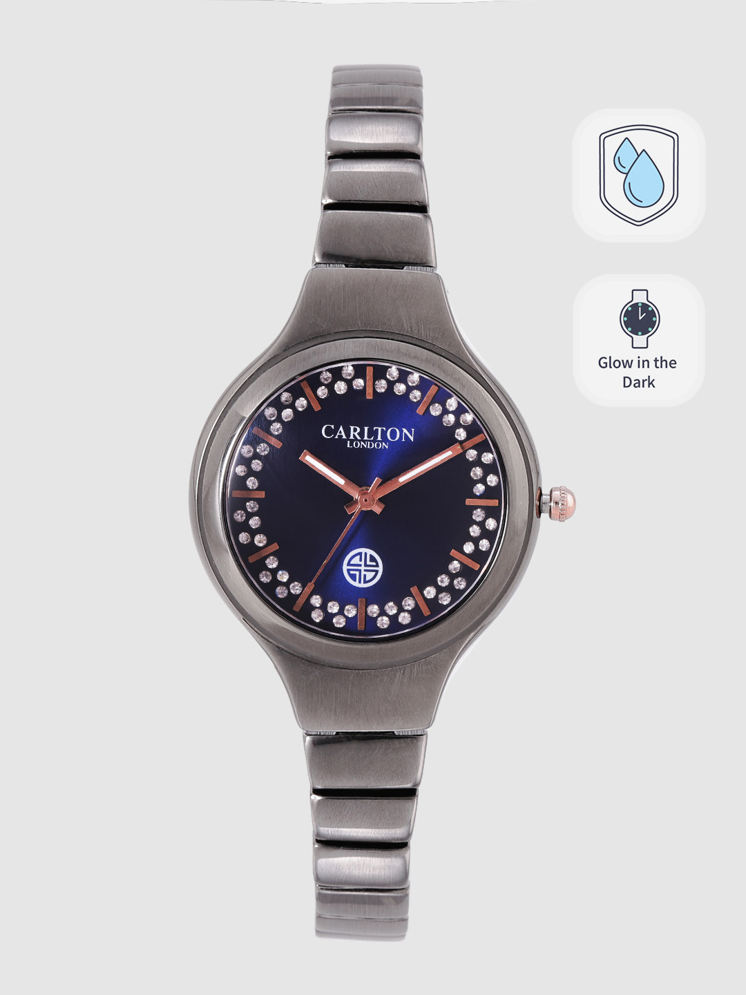 

Carlton London Women Navy Blue Analogue Watch CL028GBLG