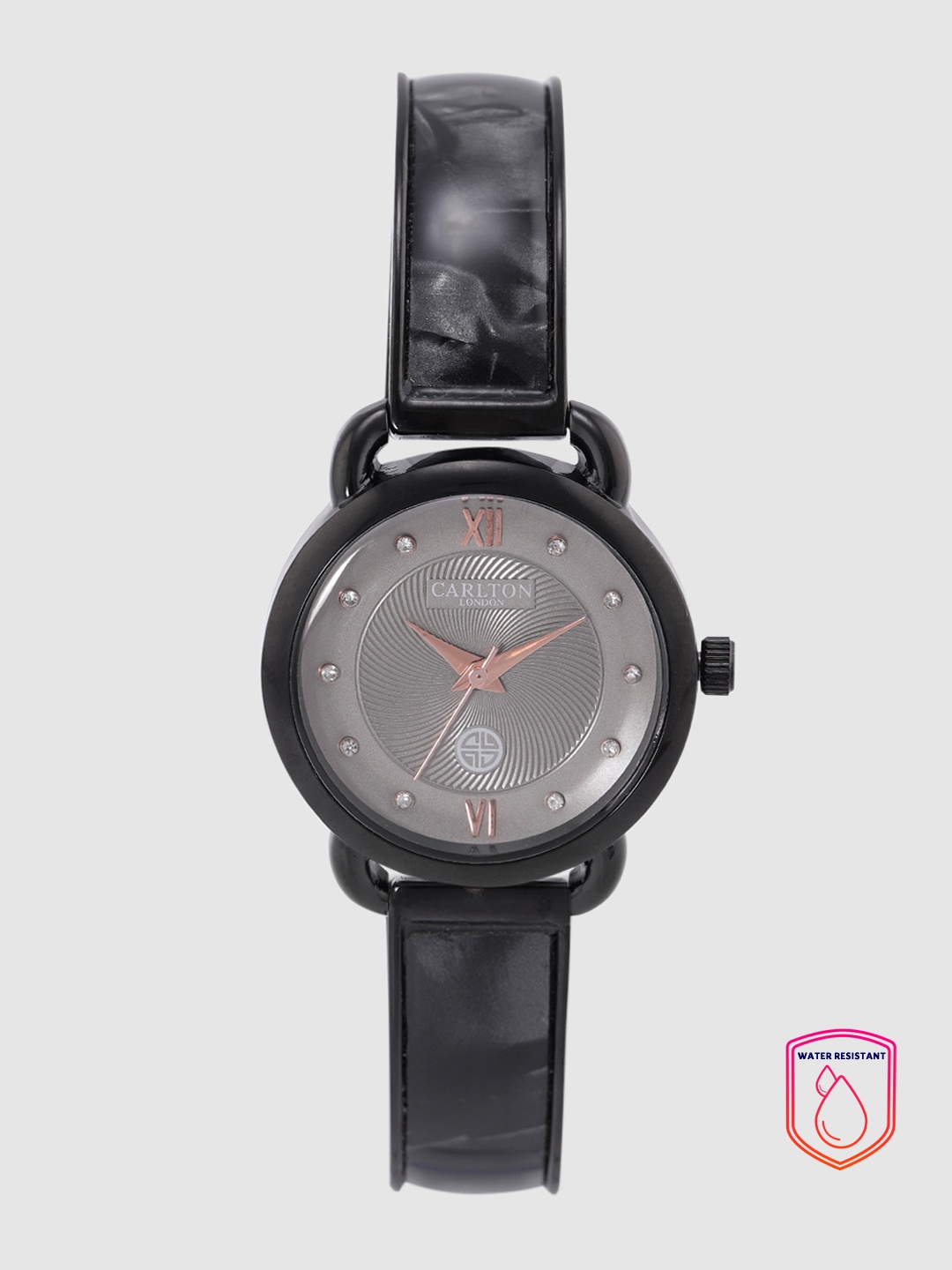 

Carlton London Women Grey Textured Analogue Watch CL026BGRB