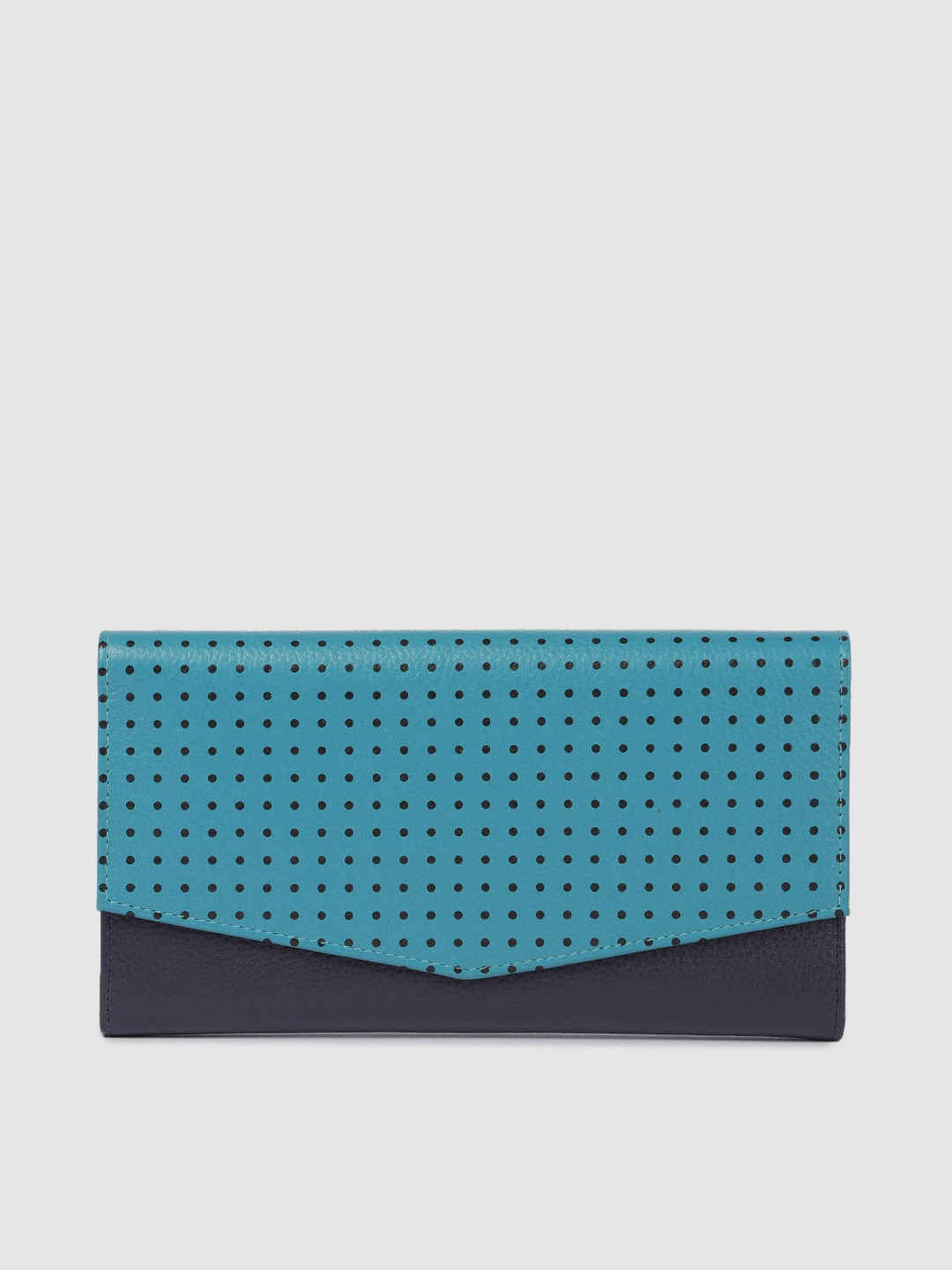 

Fastrack Women Blue Printed Three Fold Leather Wallet