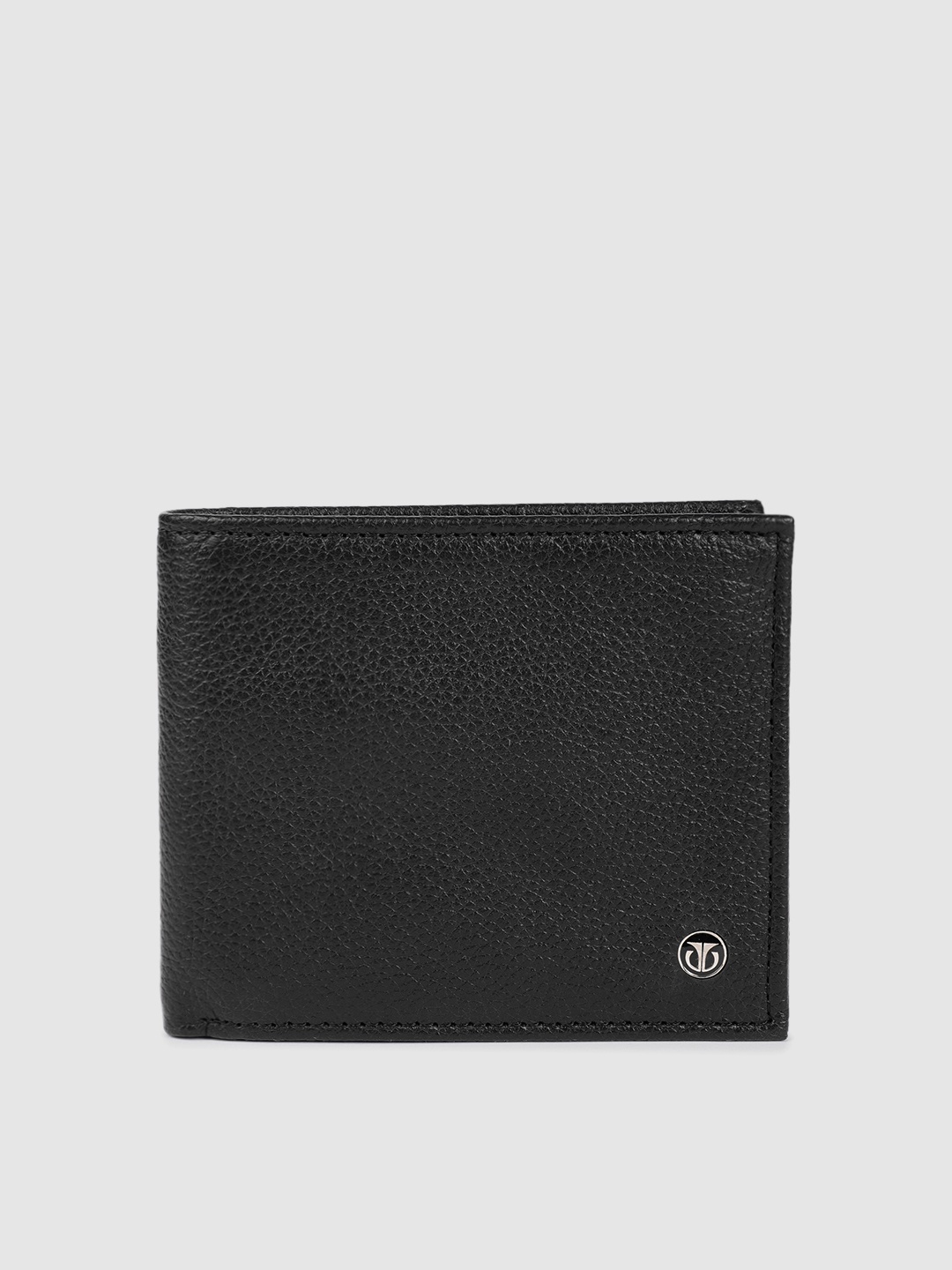 

Titan Men Black Textured Leather Two Fold Wallet