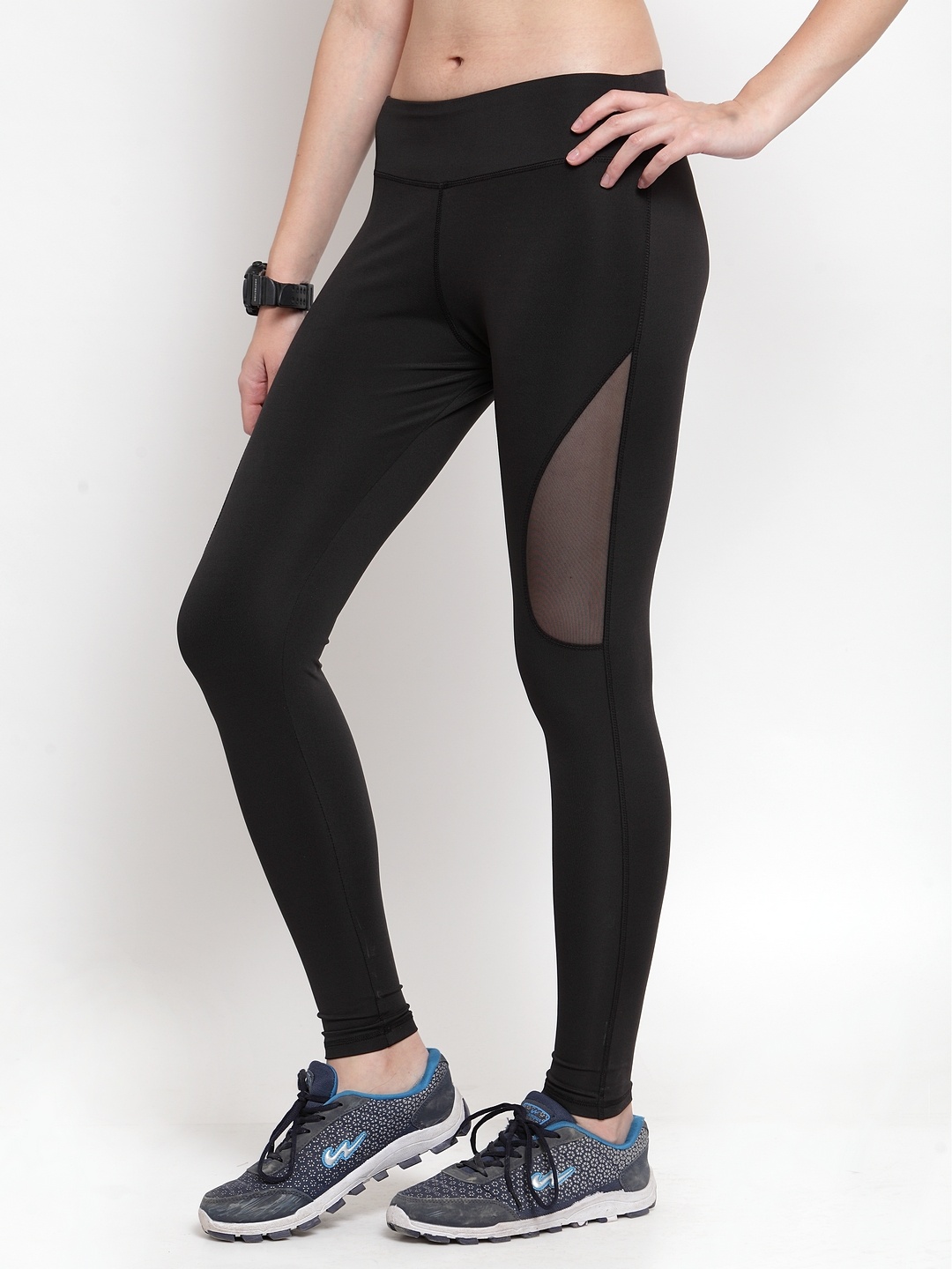 

Boston Club Women Black Solid Mesh Tights