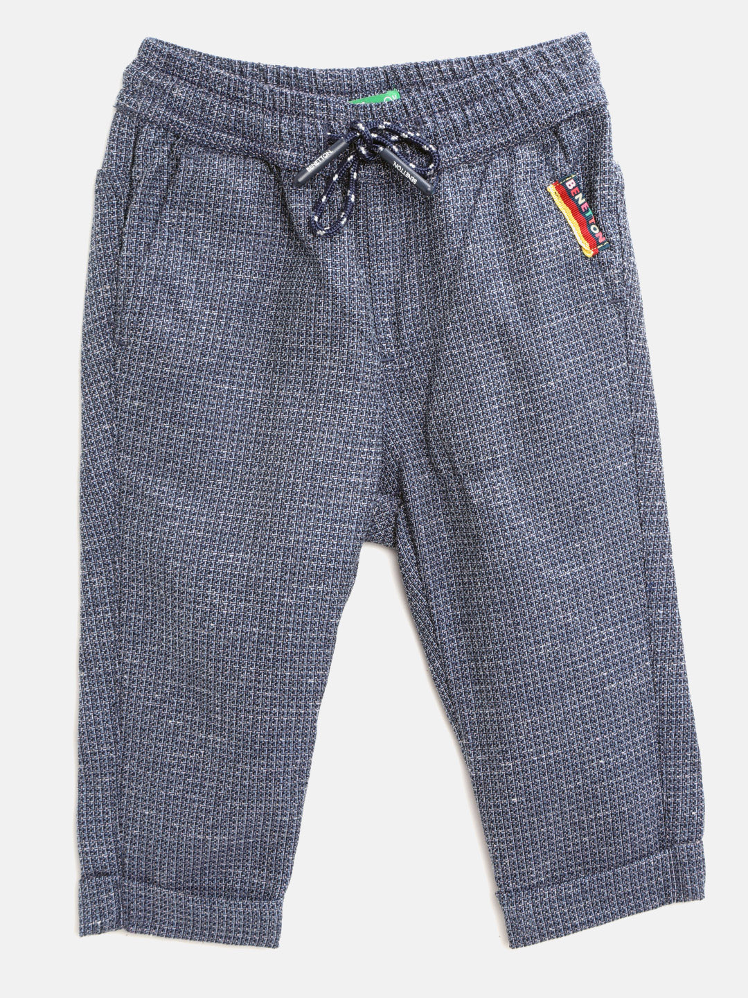 

United Colors of Benetton Boys Blue Regular Fit Self-Design Trousers