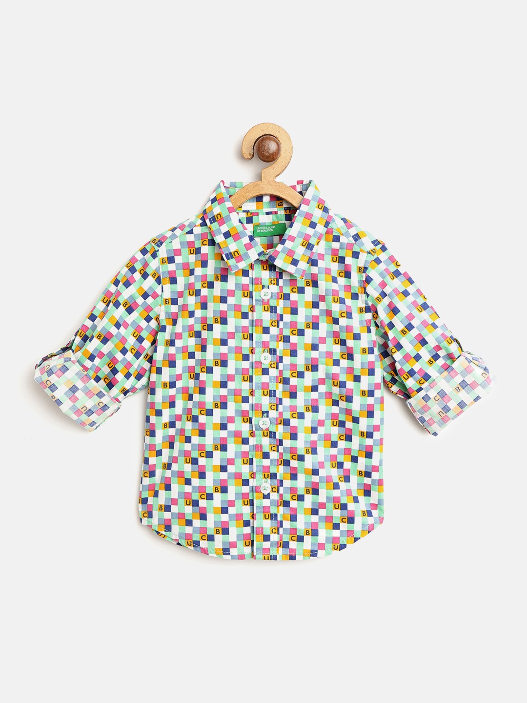 

United Colors of Benetton Boys Multicoloured Regular Fit Checked Casual Shirt, Multi