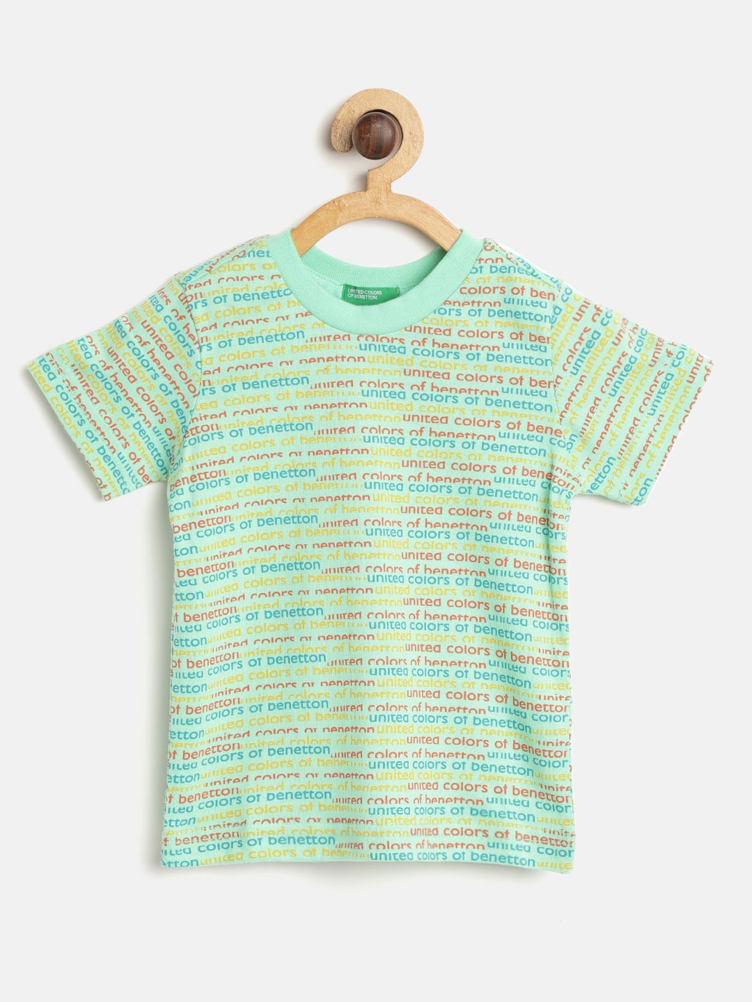 

United Colors of Benetton Boys Green & Red Printed Round Neck T-shirt