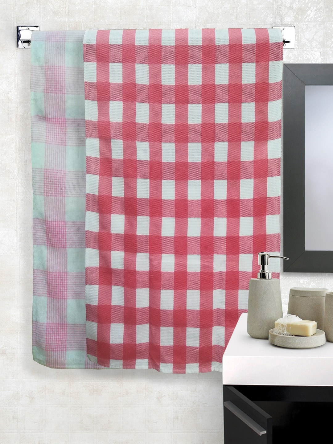 

Athom Trendz Set of 2 Printed Cotton Bath Towel, Multi