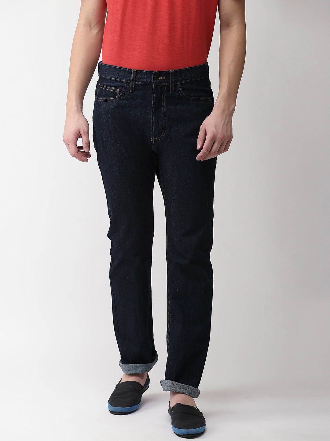 

Marks & Spencer Men Navy Blue Regular Fit Mid-Rise Clean Look Jeans