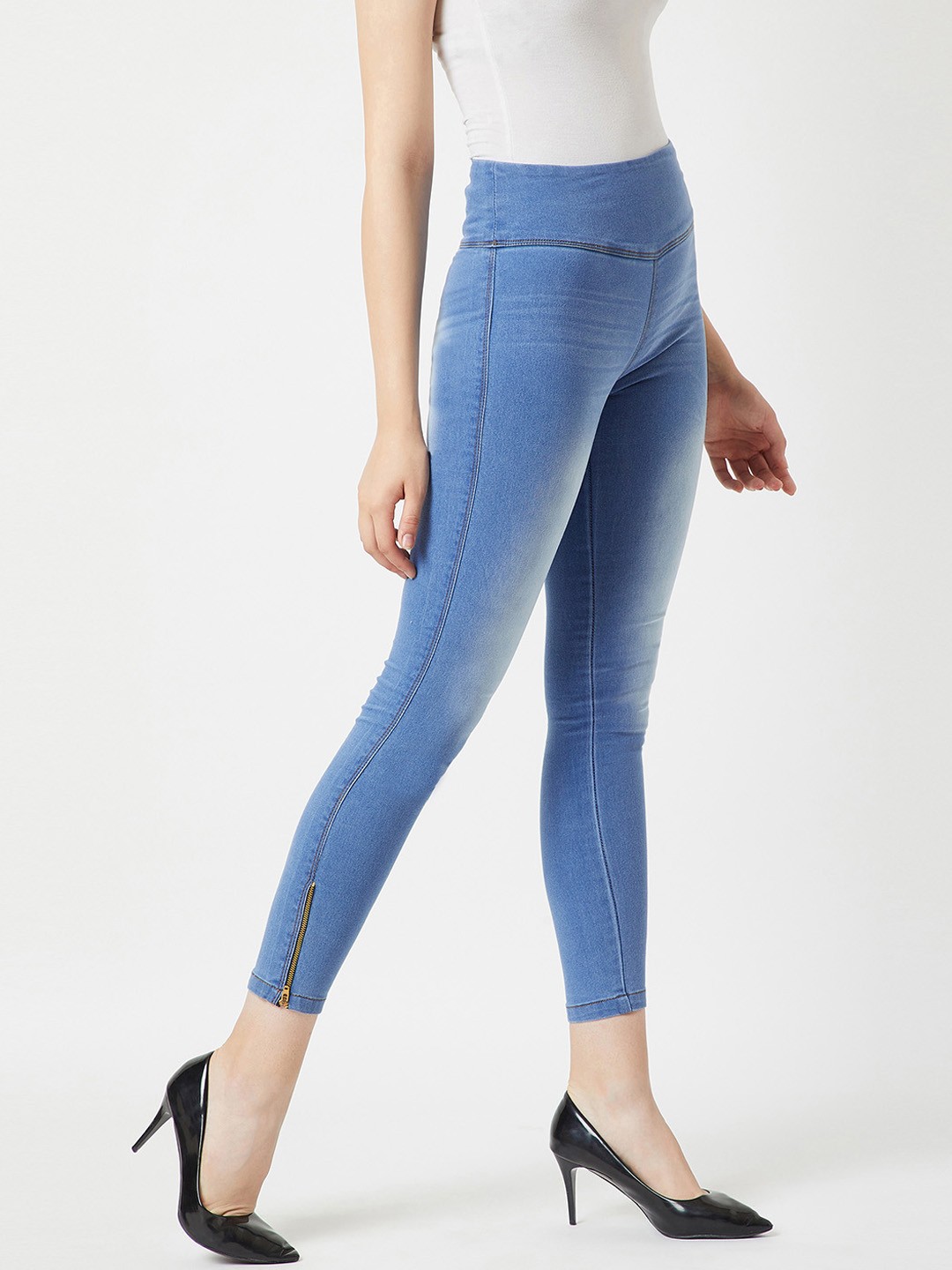 

Miss Chase Women Blue Solid Skinny-Fit Denim Jeggings