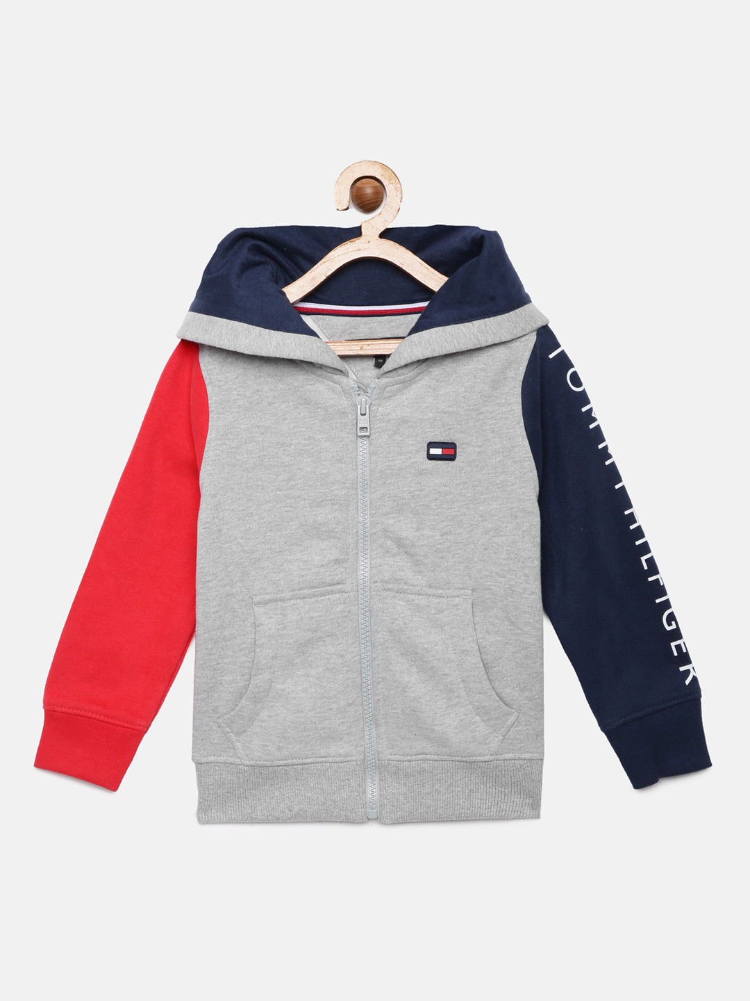

Tommy Hilfiger Boys Grey Melange Hooded Sweatshirt