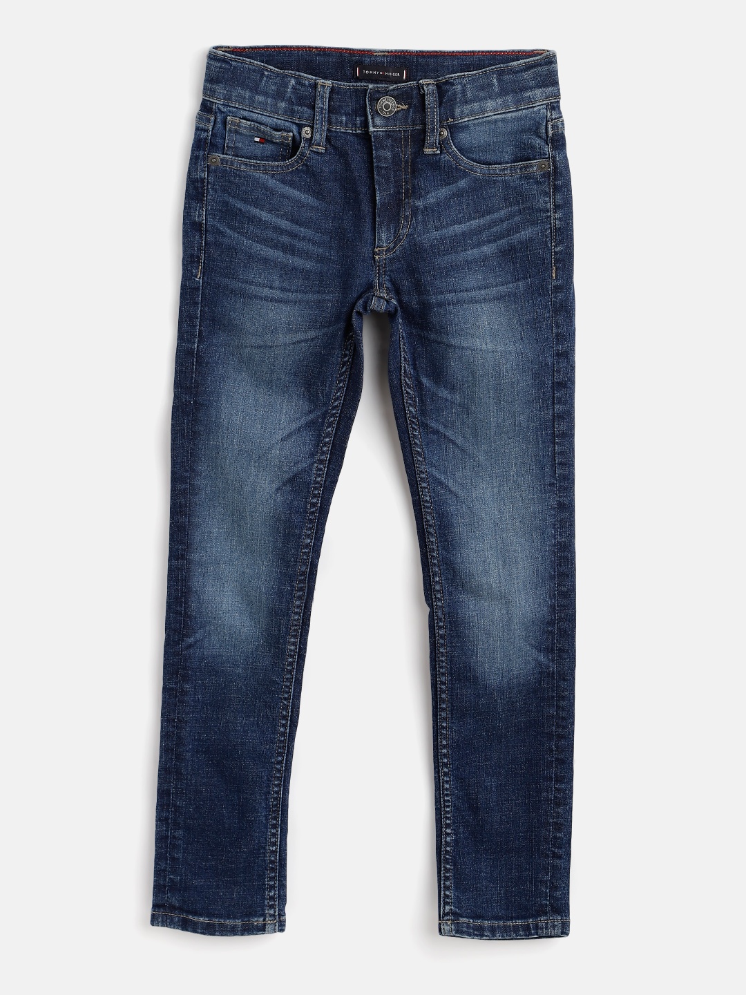 

Tommy Hilfiger Boys Navy Blue Slim Fit Light Fade Stretchable Jeans