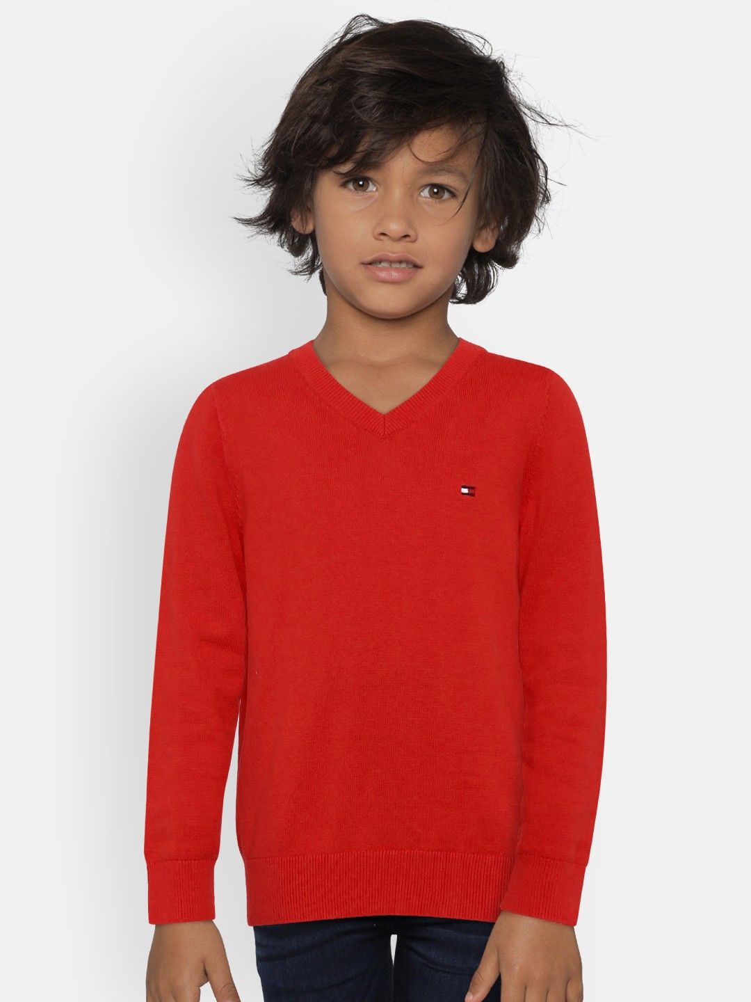 

Tommy Hilfiger Boys Red Solid Sweater