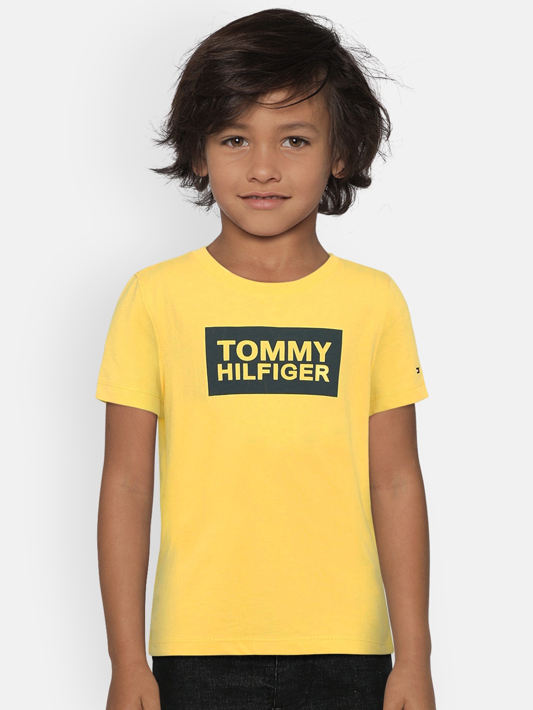 

Tommy Hilfiger Boys Yellow Printed Round Neck T-shirt