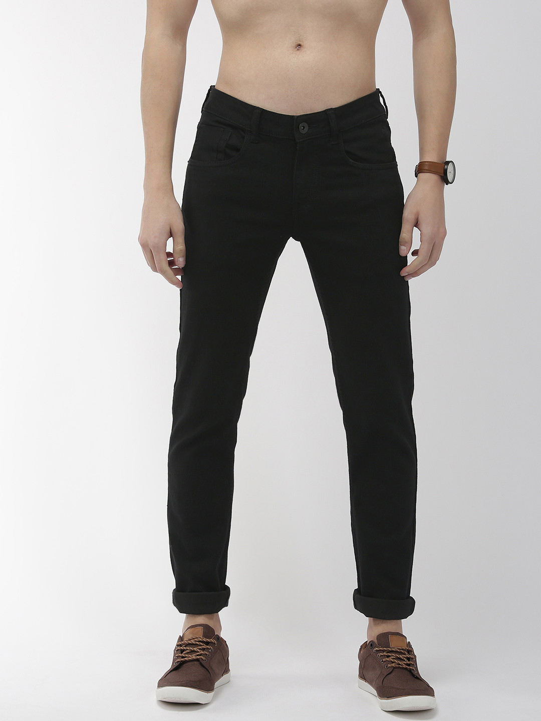 

Flying Machine Men Black Jackson Skinny Fit Low-Rise Clean Look Stretchable Jeans