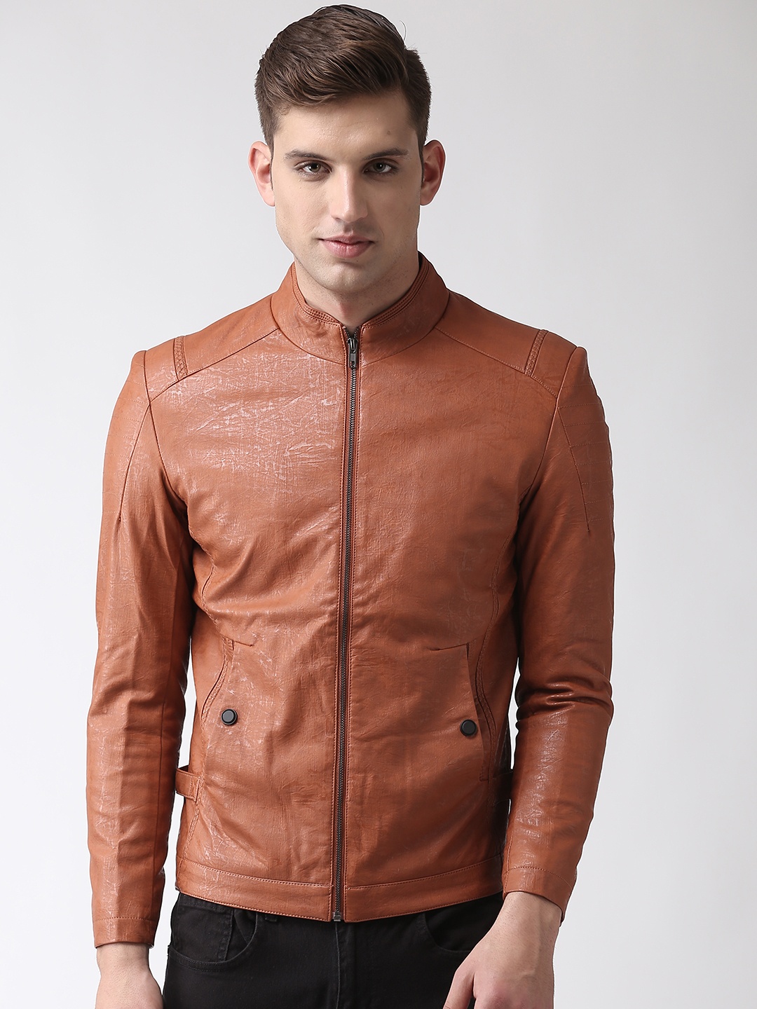 

Fort Collins Men Rust Orange Solid Tailored Jacket