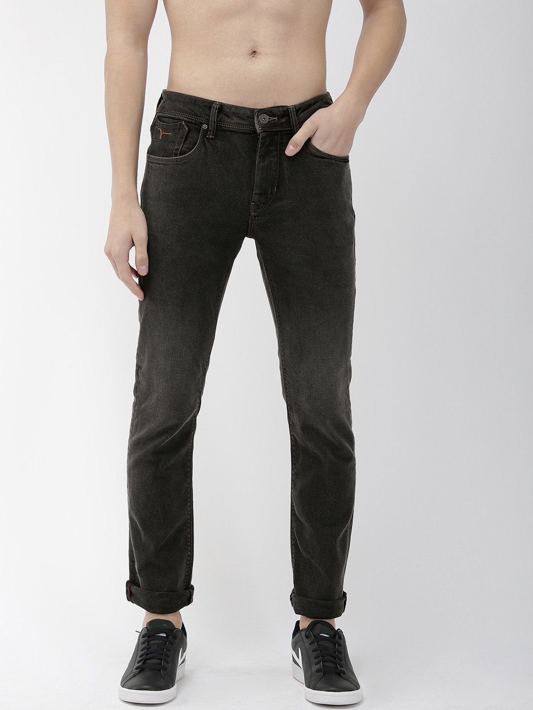 

Flying Machine Men Black Michael Slim Tapered Fit Mid-Rise Clean Look Stretchable Jeans