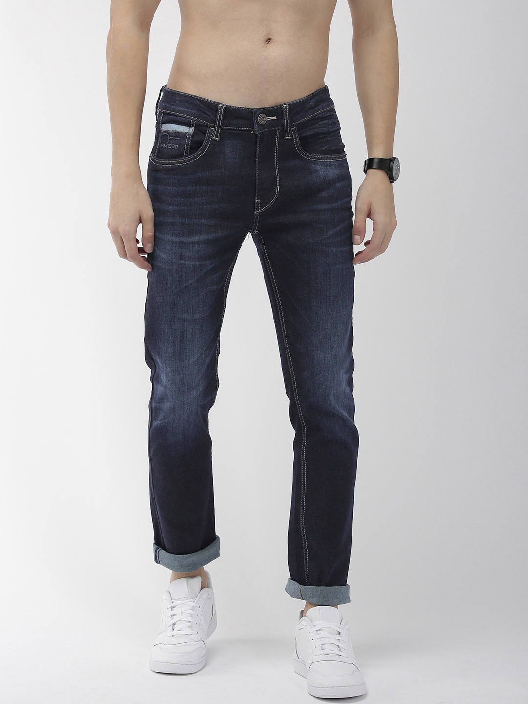 

Flying Machine Men Blue Micheal Slim Tapered Fit Mid-Rise Clean Look Jeans