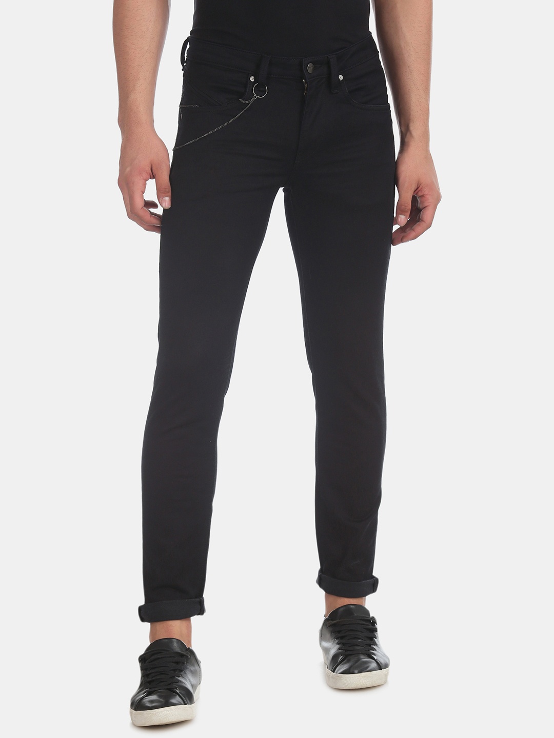 

Flying Machine Men Black Jackson Skinny Fit Low-Rise Clean Look Stretchable Jeans