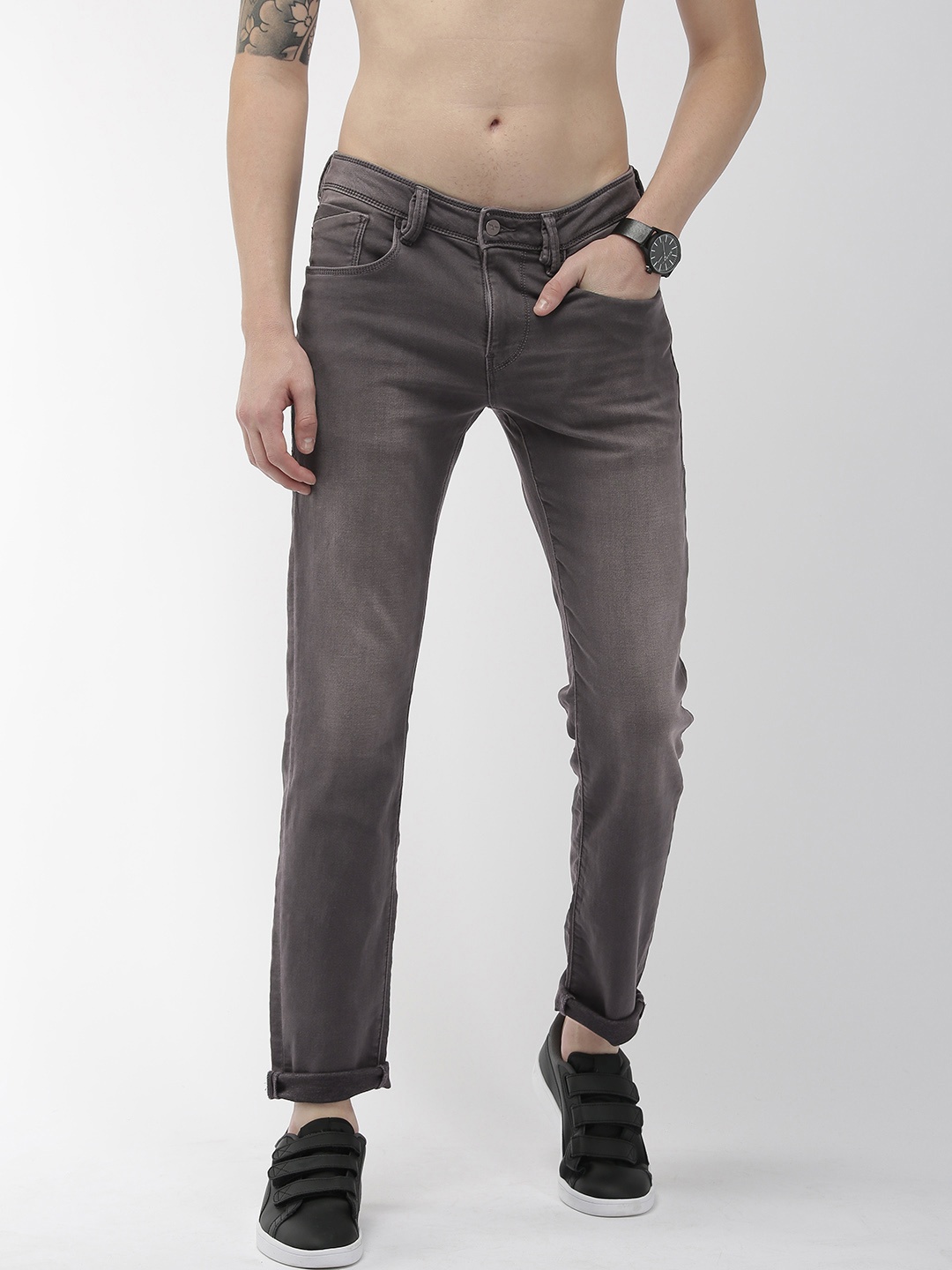 

Flying Machine Men Grey Skinny Jackson Fit Mid-Rise Clean Look Stretchable Jeans