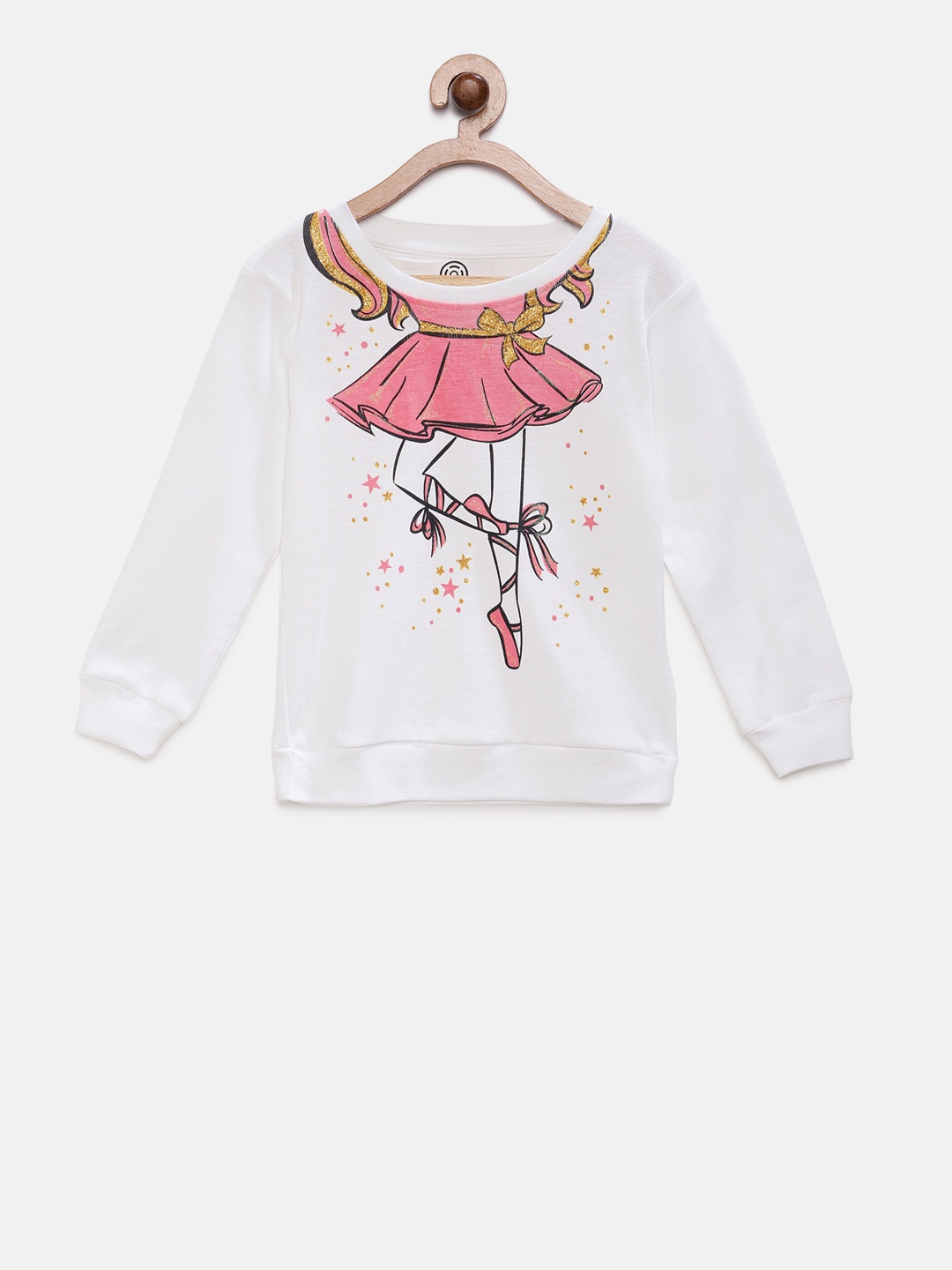 

TAMBOURINE Girls White Printed Sweatshirt