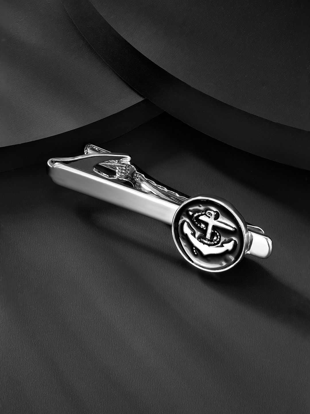 

Peora Men Silver-Toned 316L Stainless Steel Anchor Simple Classic Neck Tie Bar Clasp Clip