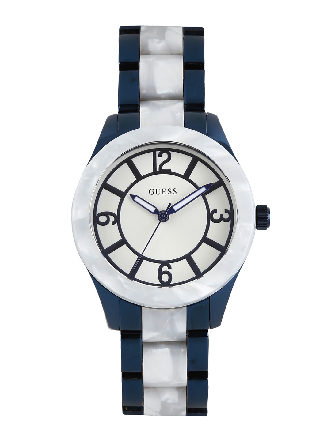 

GUESS Women Metallic White Dial Watch W0074L3