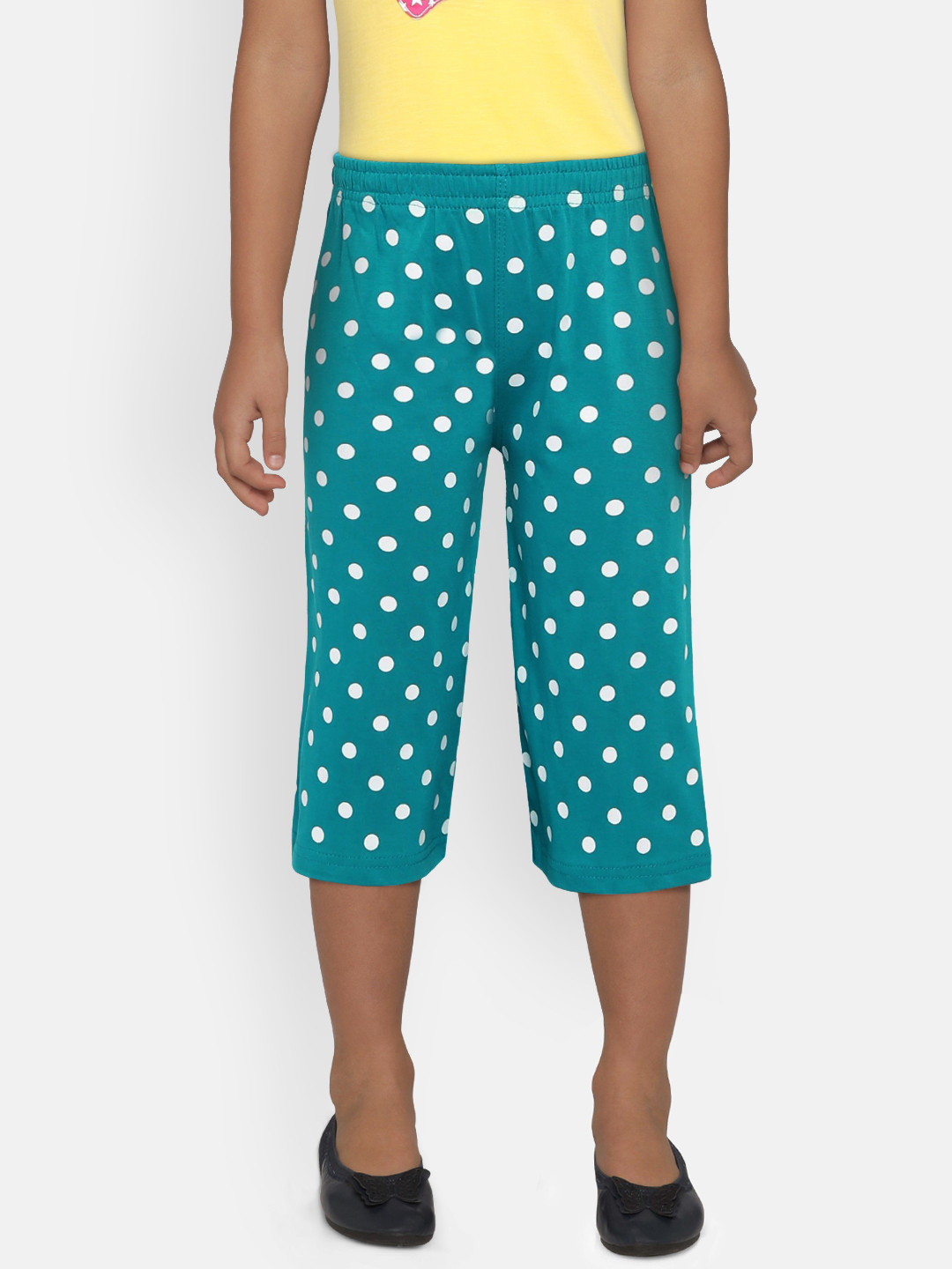 

SINI MINI Girls Sea Green Printed Regular Fit Capris