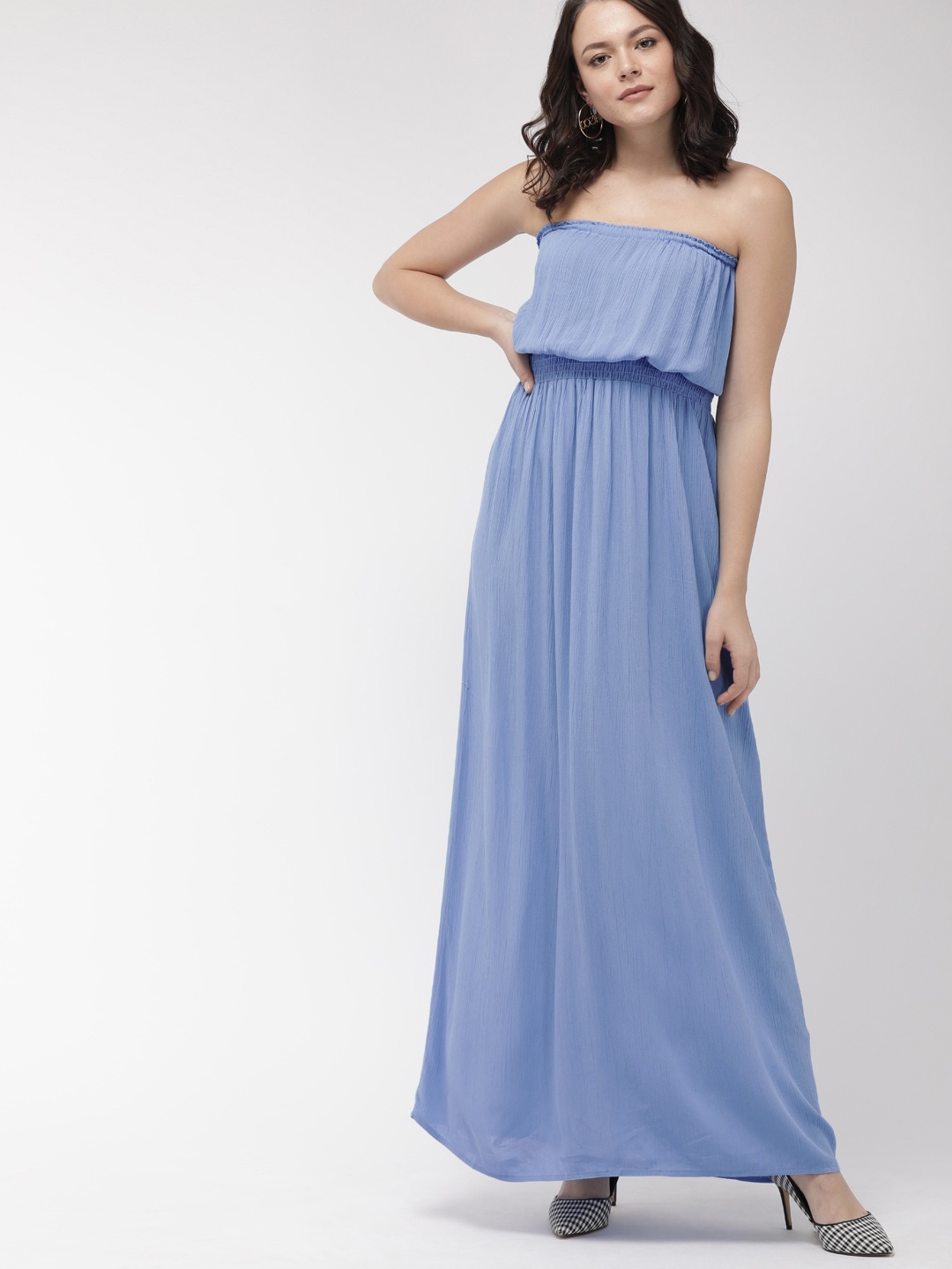 

FOREVER 21 Women Blue Solid Maxi Dress