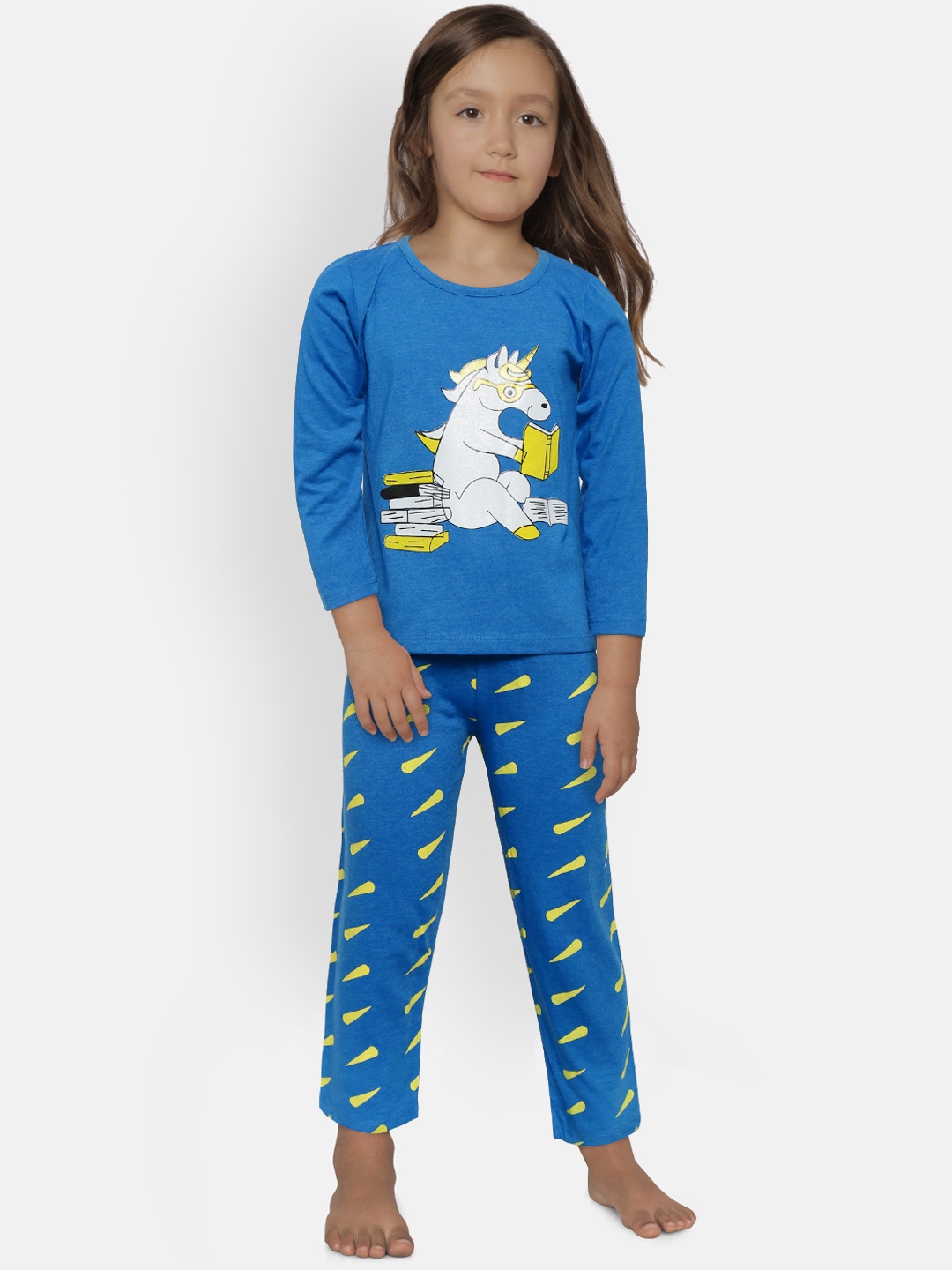 

FUNKRAFTS Kids Blue & Yellow Printed Night suit