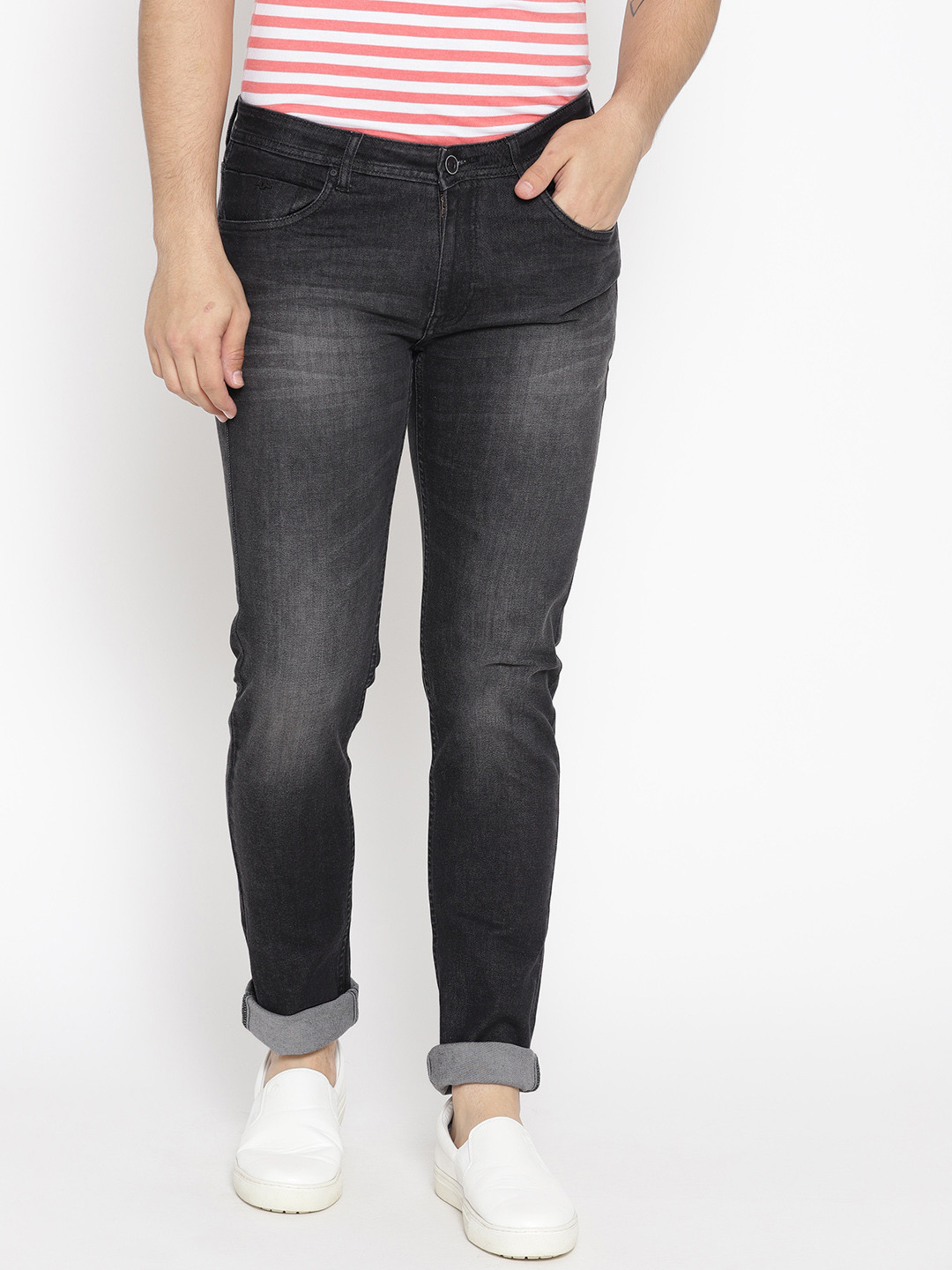 

Blackberrys Men Charcoal Grey Regular Fit Mid-Rise Clean Look Stretchable Jeans