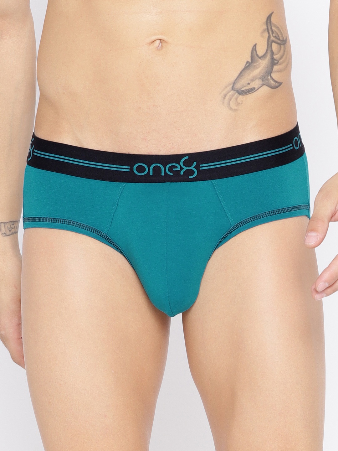 

one8 by Virat Kohli Men Teal Green Super Cotton Stretch Briefs 203