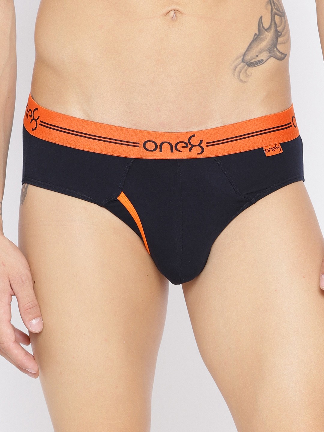 

one8 by Virat Kohli Men Navy Solid Premium Cotton Stretch Briefs 205, Navy blue