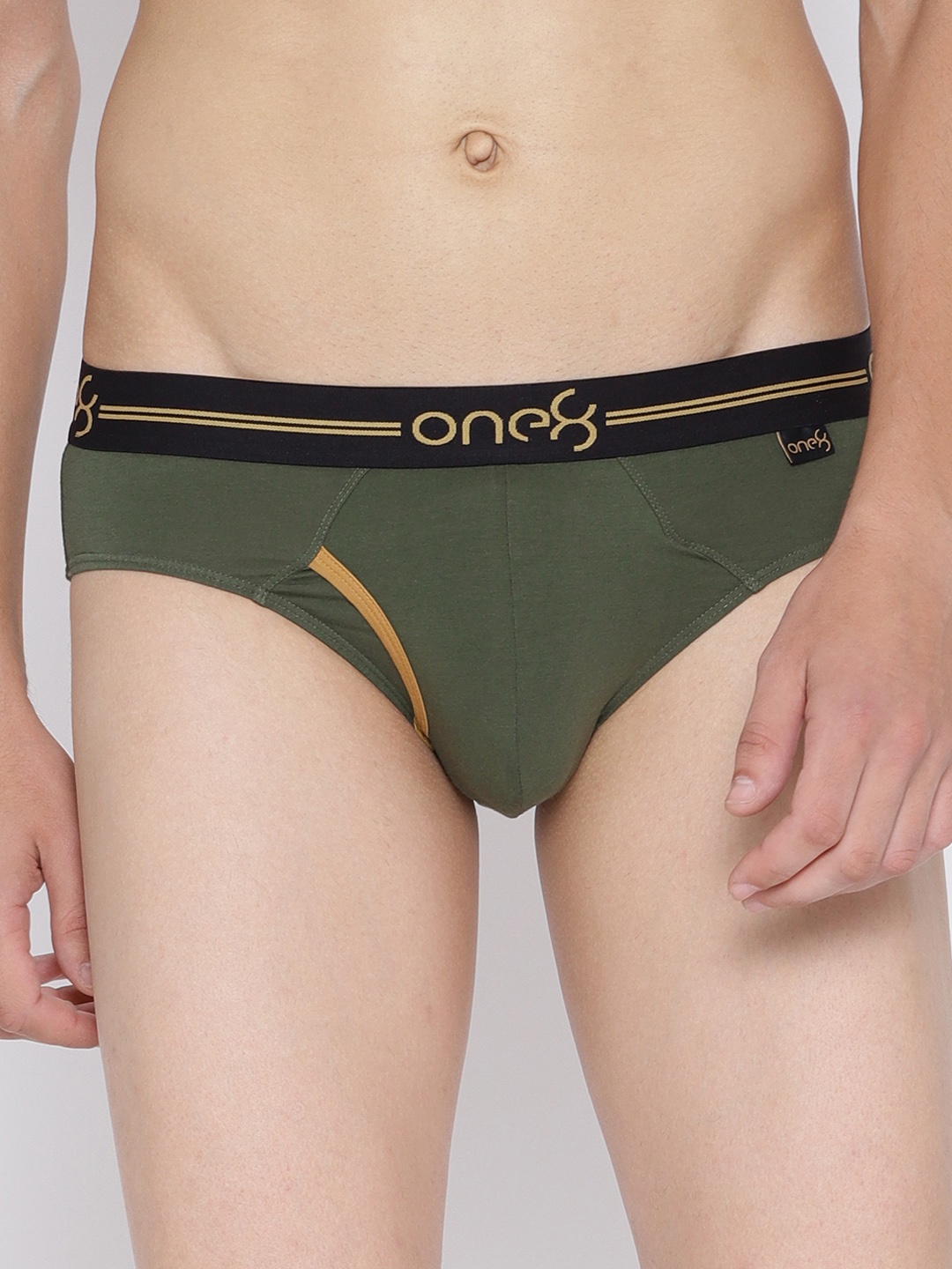 

one8 by Virat Kohli Men Olive Green Premium Cotton Stretch Briefs 205