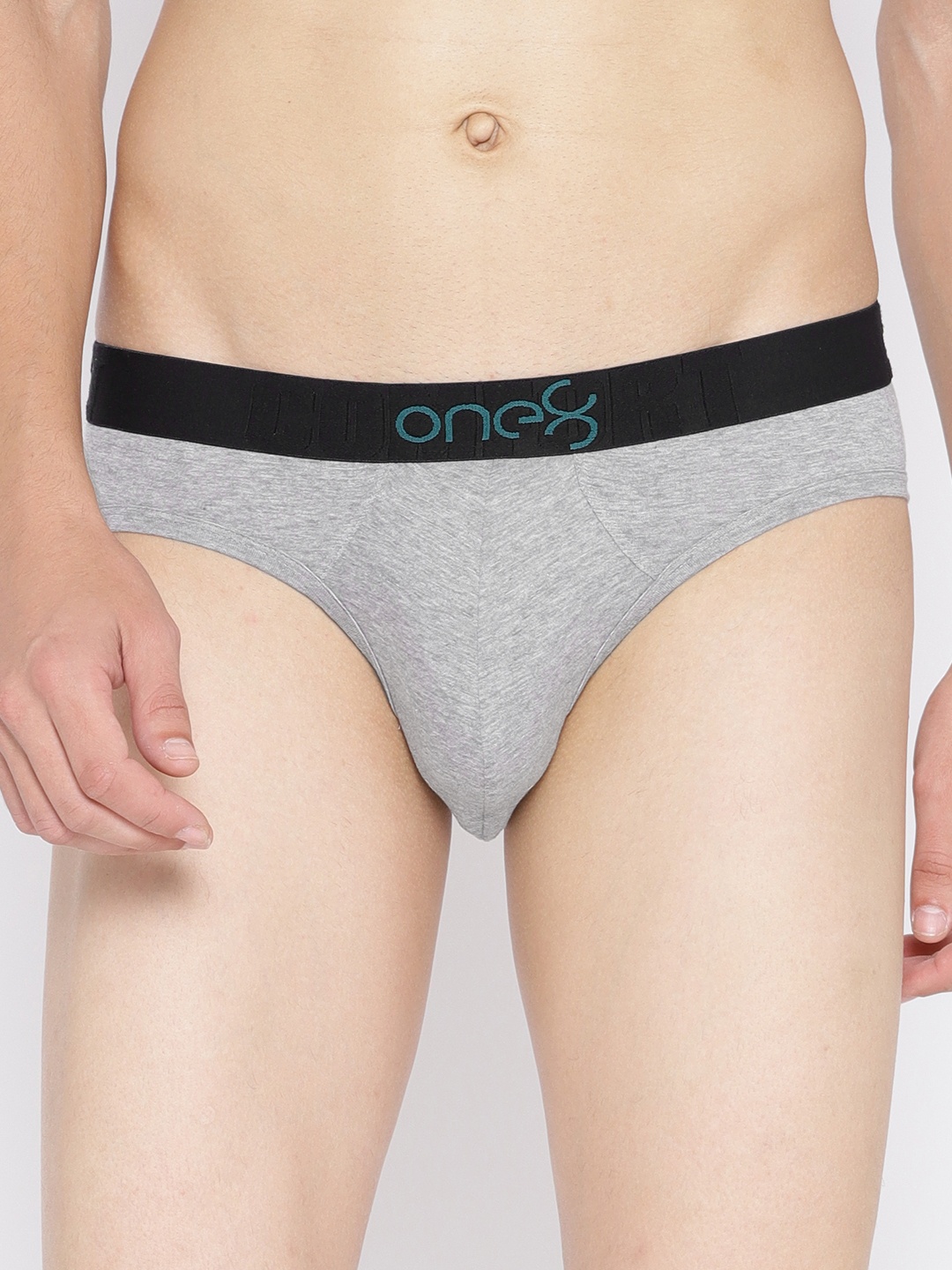 

one8 by Virat Kohli Men Grey Melange Solid Basic Briefs 104