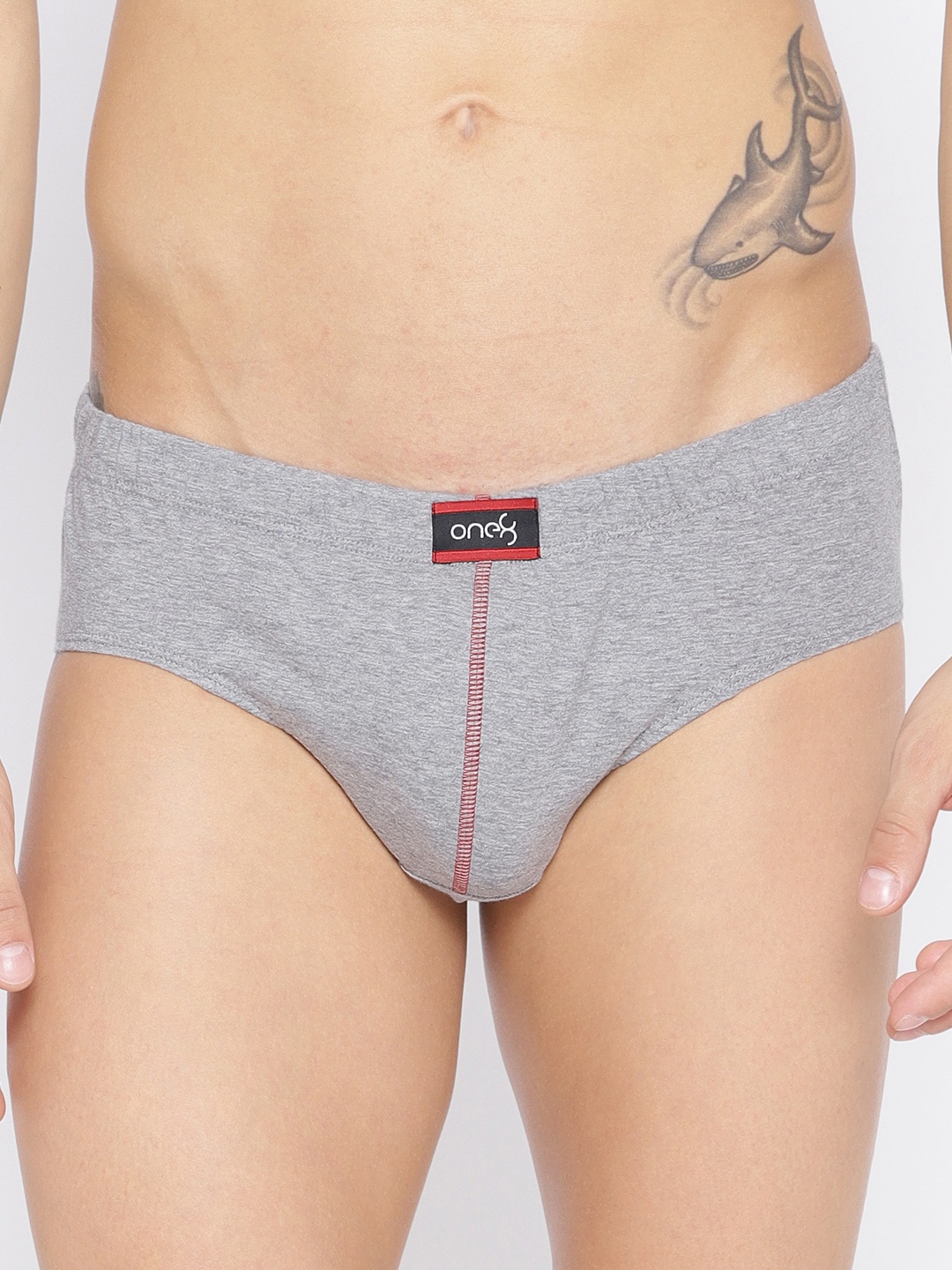 

one8 by Virat Kohli Men Grey Melange Solid Basic Briefs 101