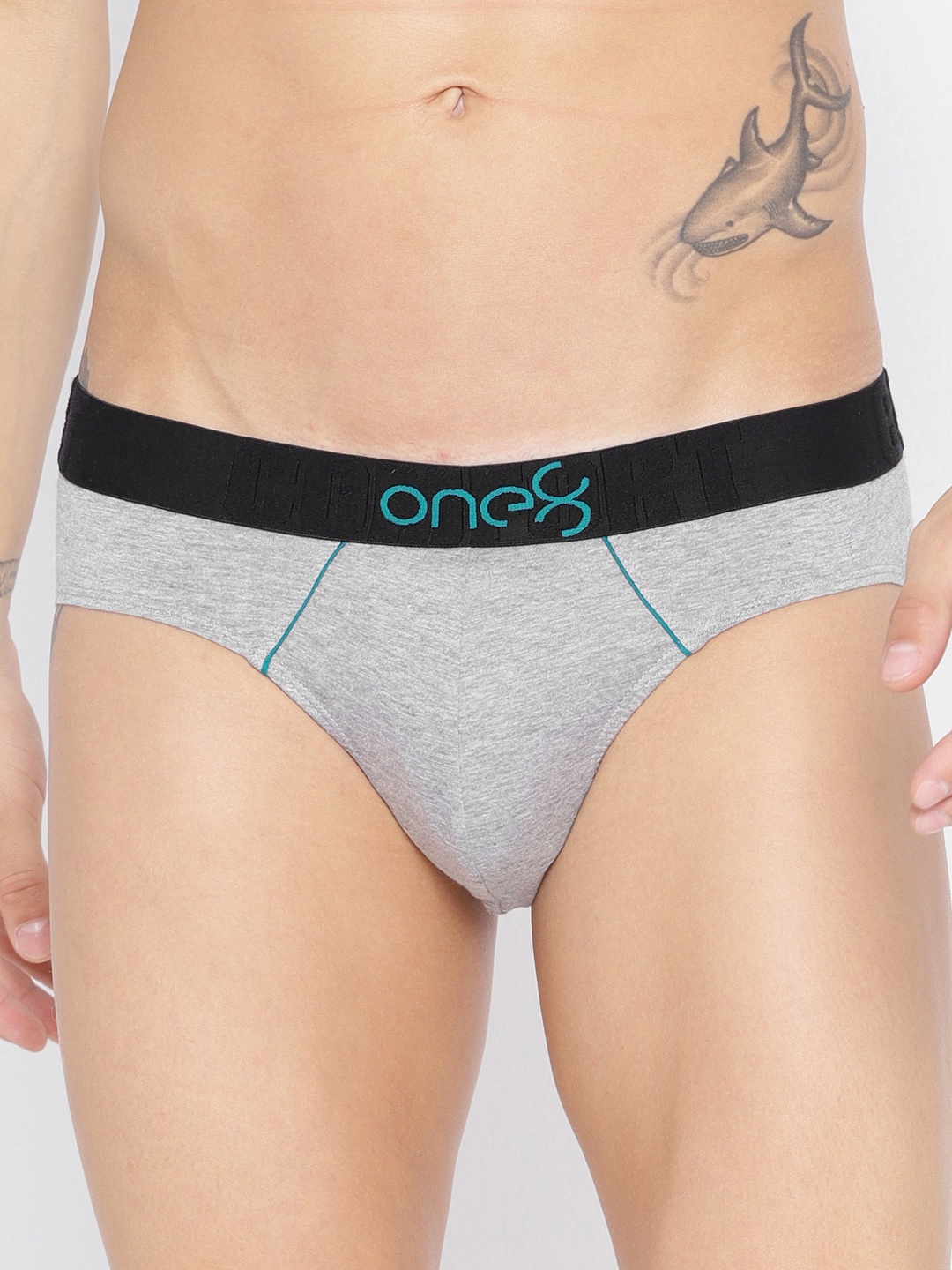 

One8 by Virat Kohli Men Grey Melange Premium Cotton Low Rise Briefs 102