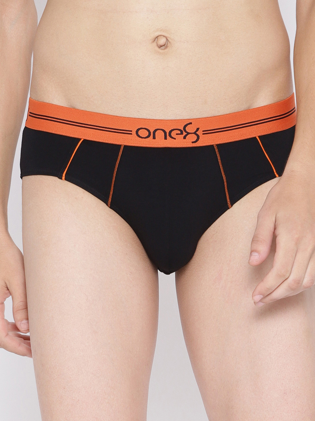 

one8 by Virat Kohli Men Black Solid Premium Cotton Stretch Briefs 202
