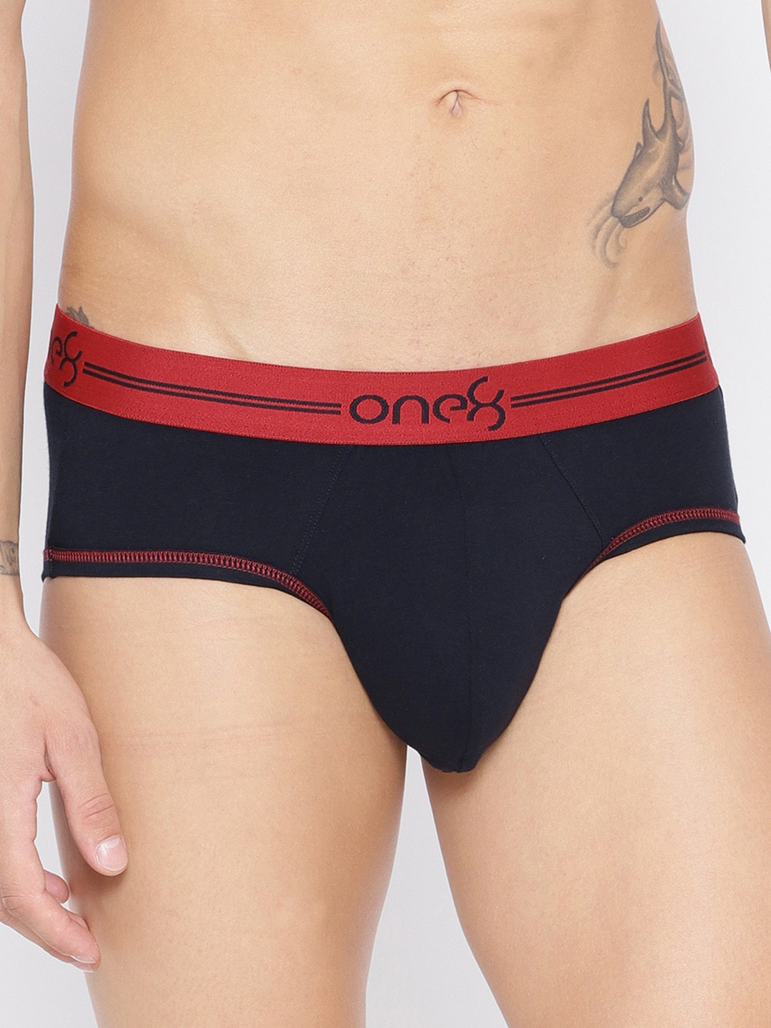 

one8 by Virat Kohli Men Navy Blue Solid Super Cotton Stretch Briefs 203