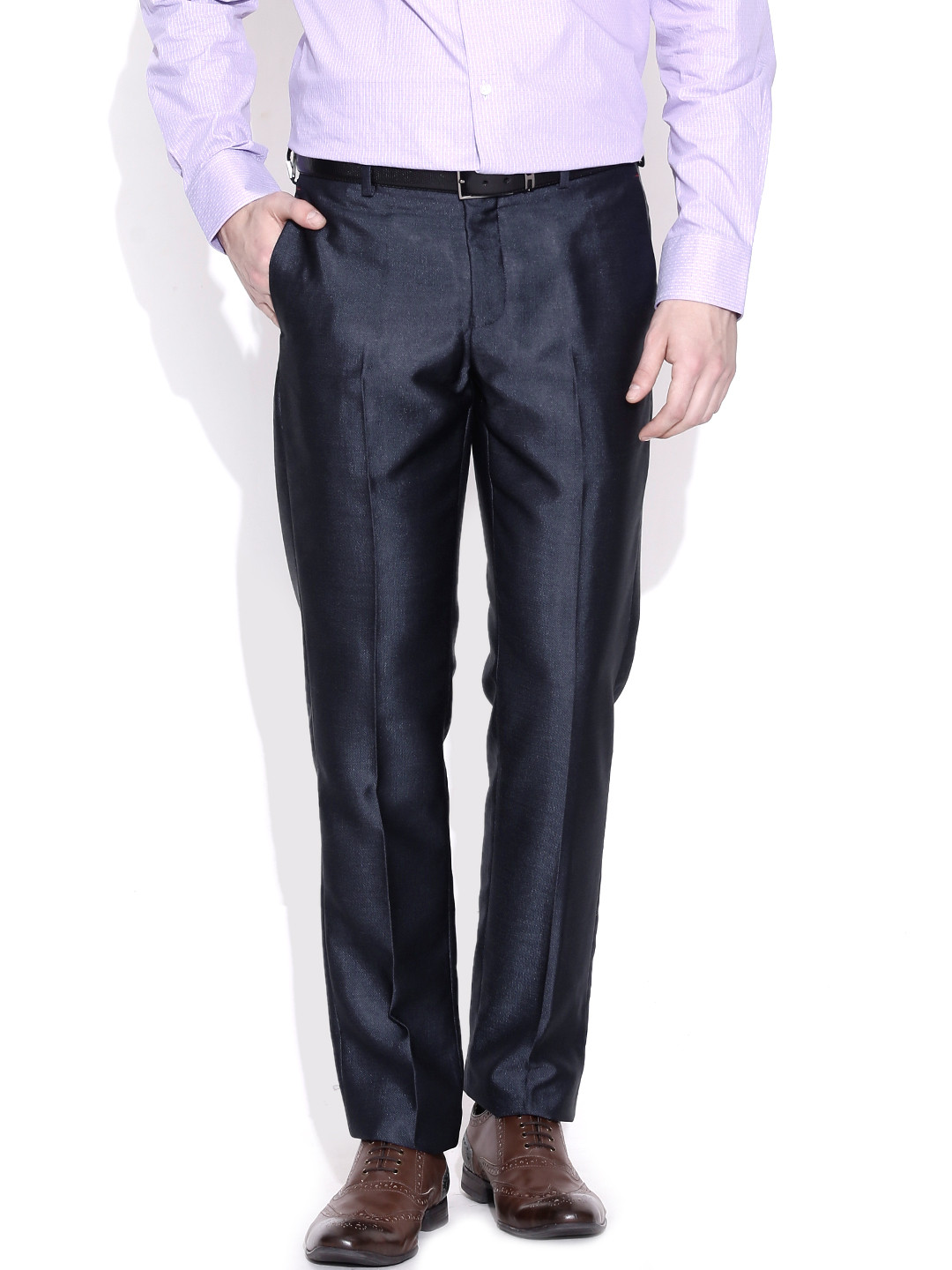 

Blackberrys Navy Sharp Fit Formal Trousers, Navy blue