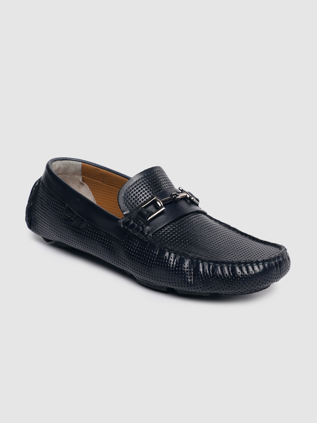

Ruosh Men Navy Blue Leather Driving Shoes
