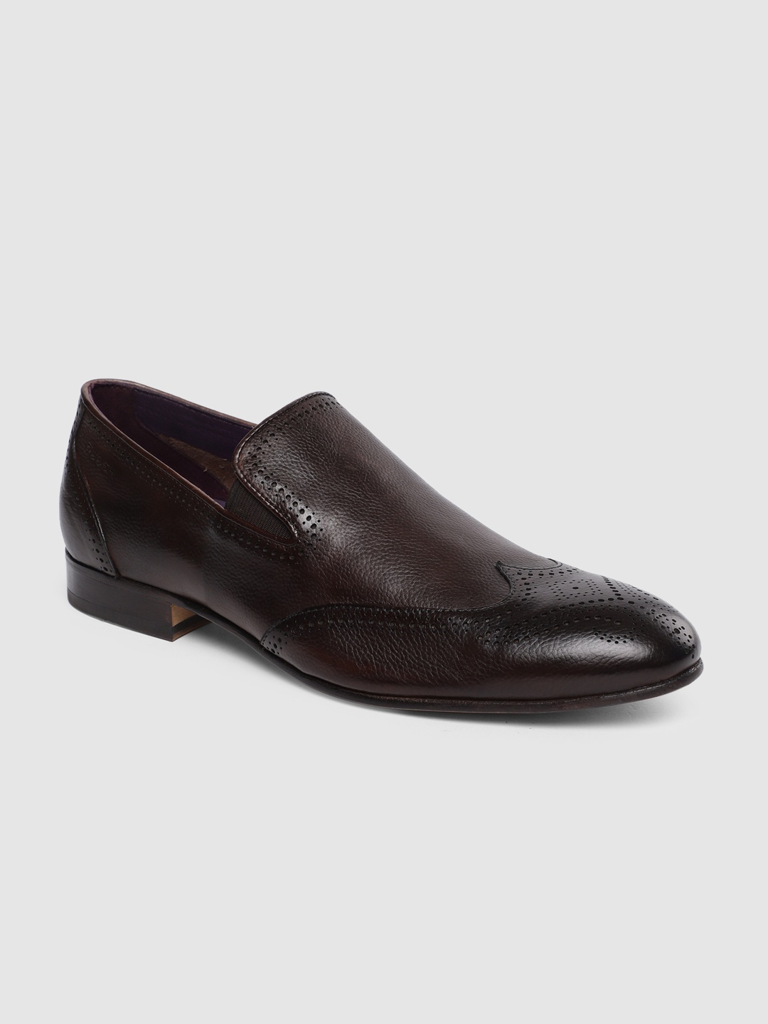 

Ruosh Men Brown Leather Semiformal Slip-On Shoes