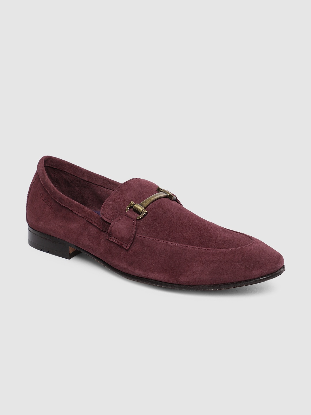 

Ruosh Men Maroon Leather Semiformal Slip-On Shoes