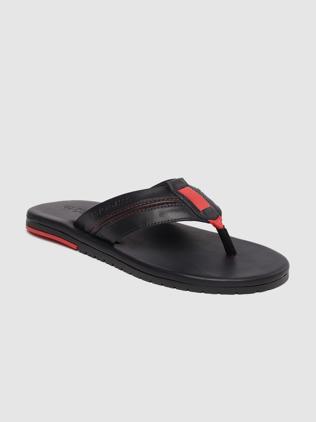 

U.S. Polo Assn. Men Navy Blue MOBY Solid Thong Flip-Flops