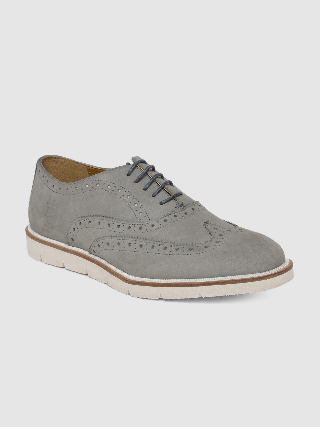 

U.S. Polo Assn. Men Grey Casual Leather Brogues