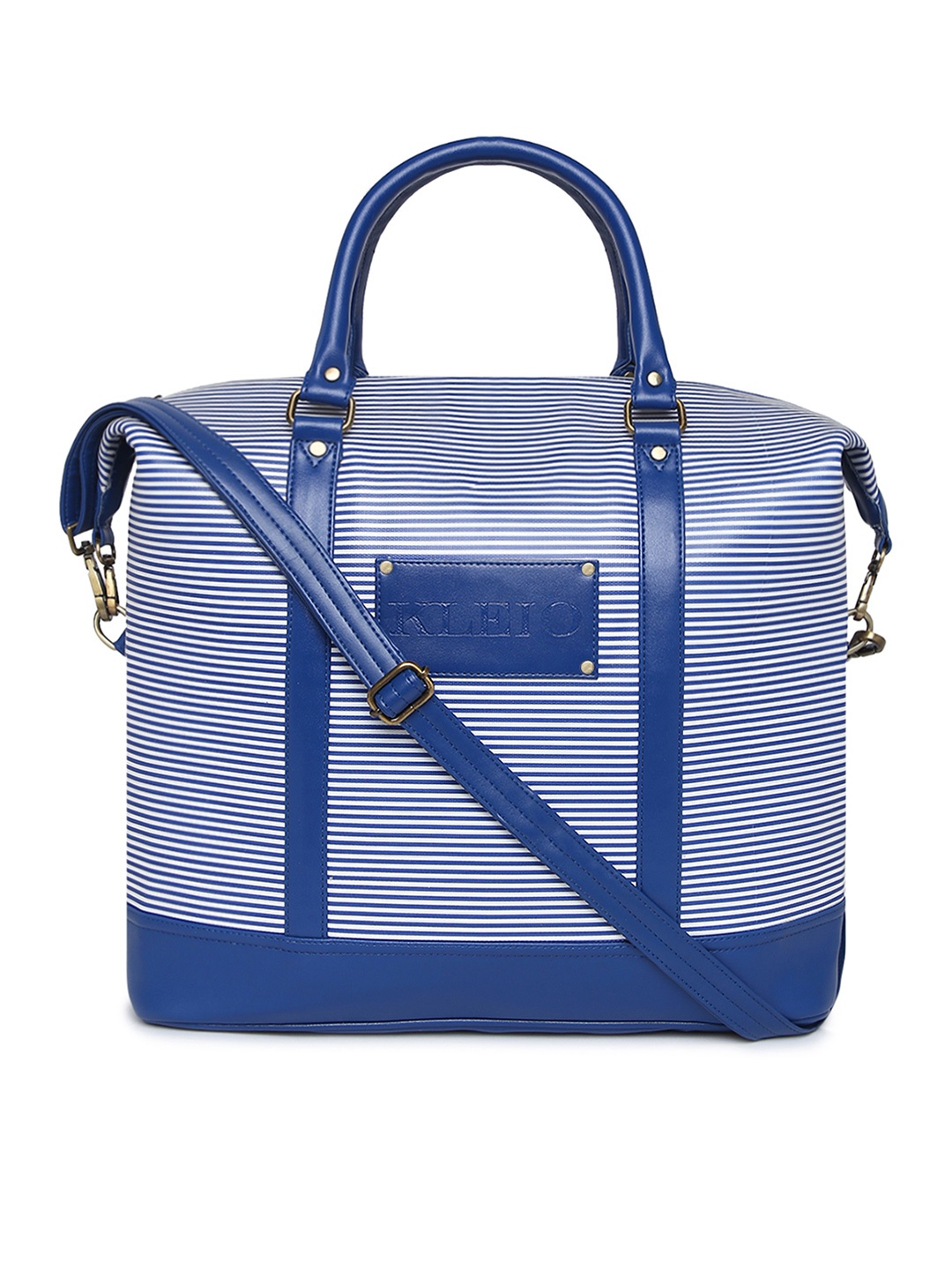 

KLEIO Unisex Striped Travel Duffle Bag, Blue