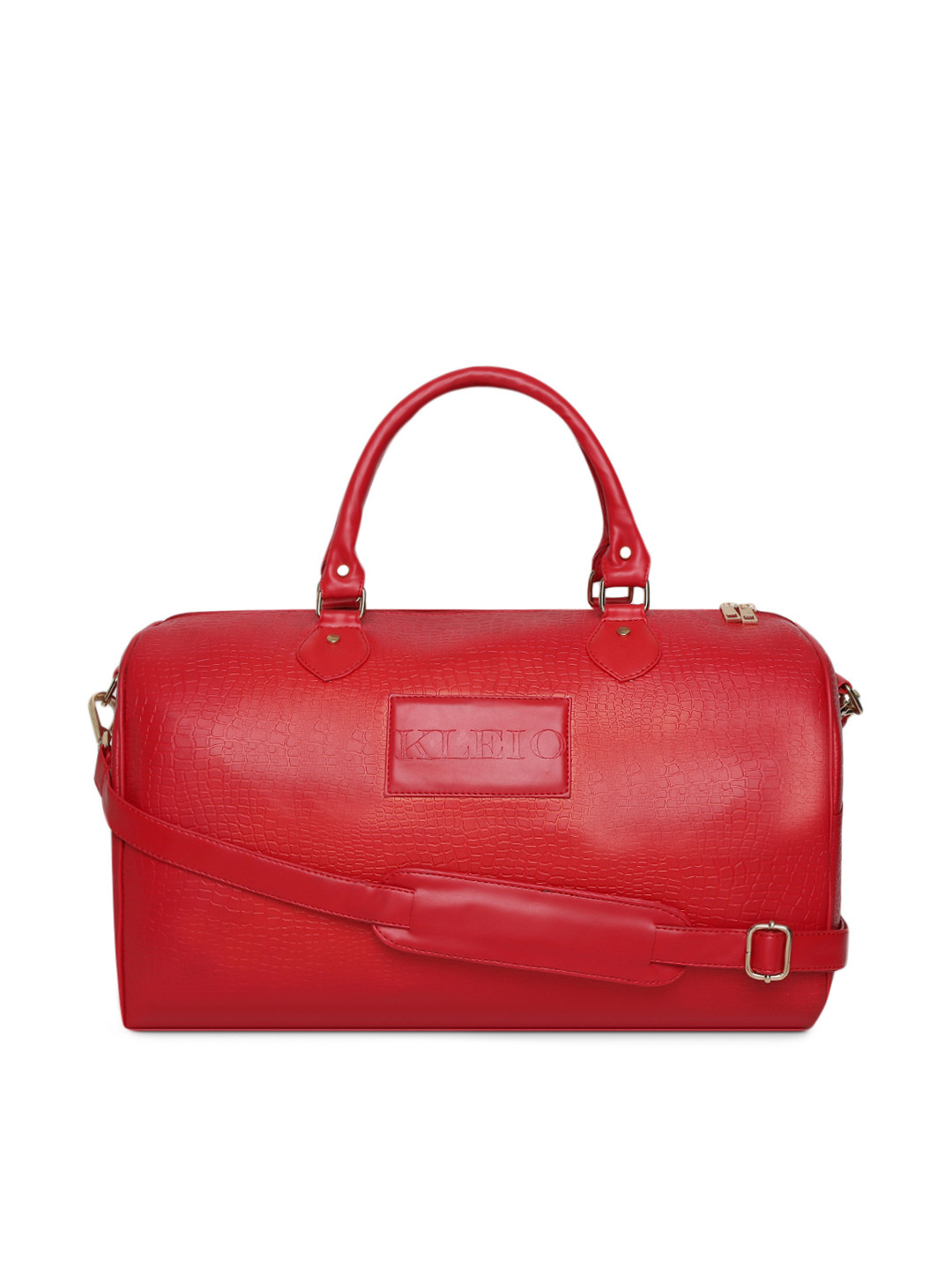

KLEIO Unsisex Croco Textured Ultra Spacious Travel Duffle Bag, Red